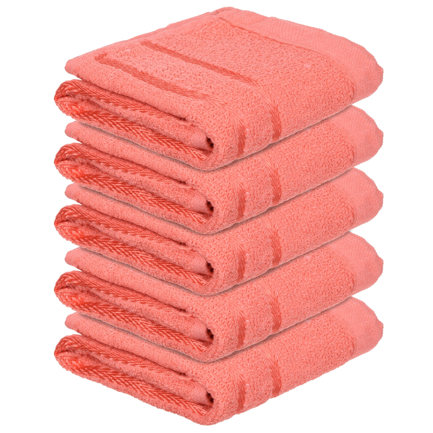 Kuber Industries Face Towel | Towels for Facewash | Towels for Gym | Facewash for Travel | Towels for Daily use | Workout Hand Towel | Lining Design | 14x21 Inch| Orange