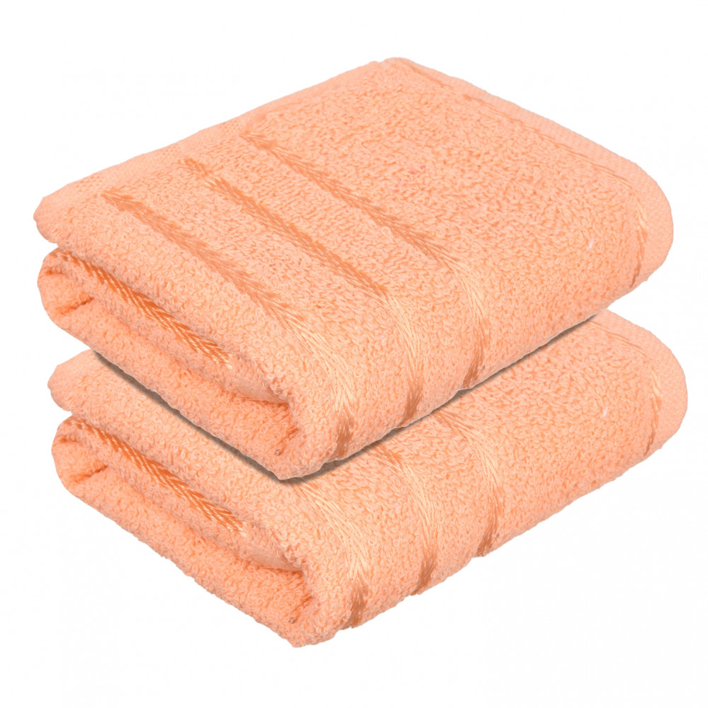 Kuber Industries Face Towel | Towels for Facewash | Towels for Gym | Facewash for Travel | Towels for Daily use | Workout Hand Towel | Lining Design | 14x21 Inch |Peach
