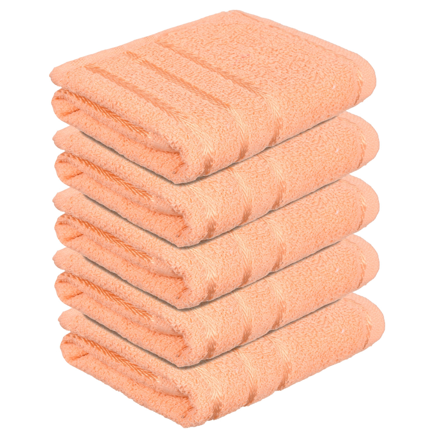 Kuber Industries Face Towel | Towels for Facewash | Towels for Gym | Facewash for Travel | Towels for Daily use | Workout Hand Towel | Lining Design | 14x21 Inch |Peach