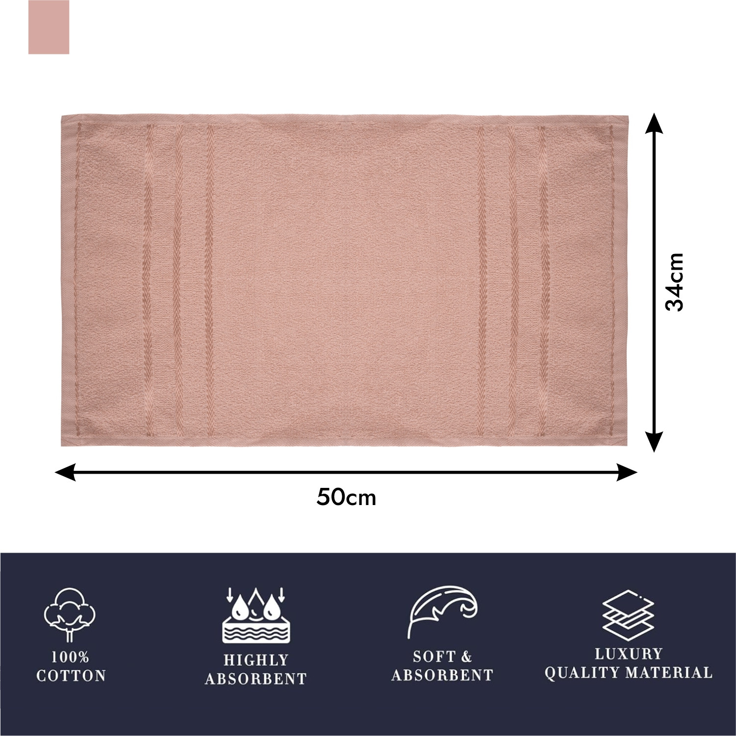 Kuber Industries Face Towel | Towels for Facewash | Towels for Gym | Facewash for Travel | Towels for Daily use | Workout Hand Towel | Lining Design | 14x21 Inch|Brown