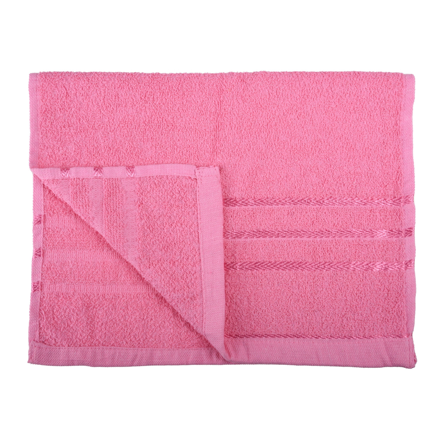 Kuber Industries Face Towel | Towels for Facewash | Towels for Gym | Facewash for Travel | Towels for Daily use | Workout Hand Towel | Lining Design | 14x21 Inch|Pink