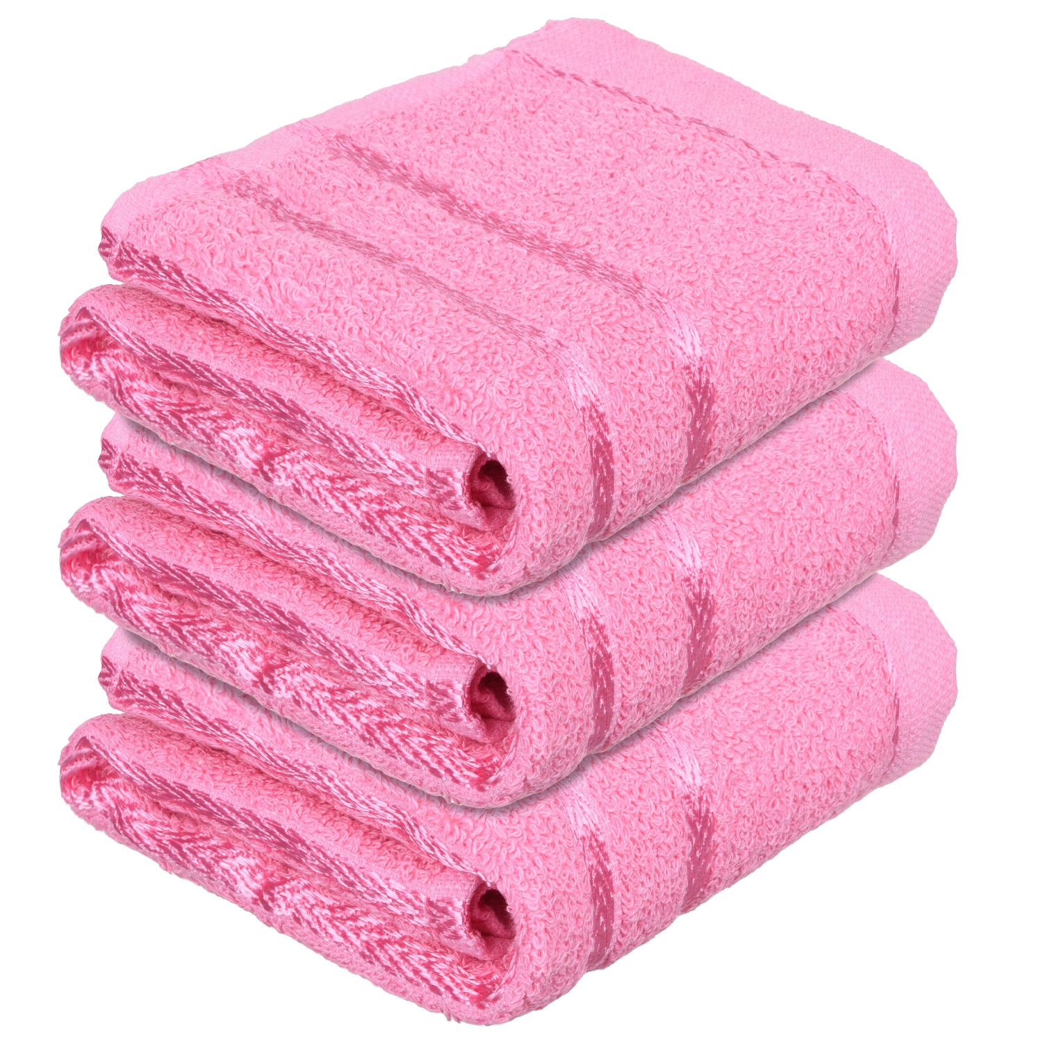 Kuber Industries Face Towel | Towels for Facewash | Towels for Gym | Facewash for Travel | Towels for Daily use | Workout Hand Towel | Lining Design | 14x21 Inch|Pink