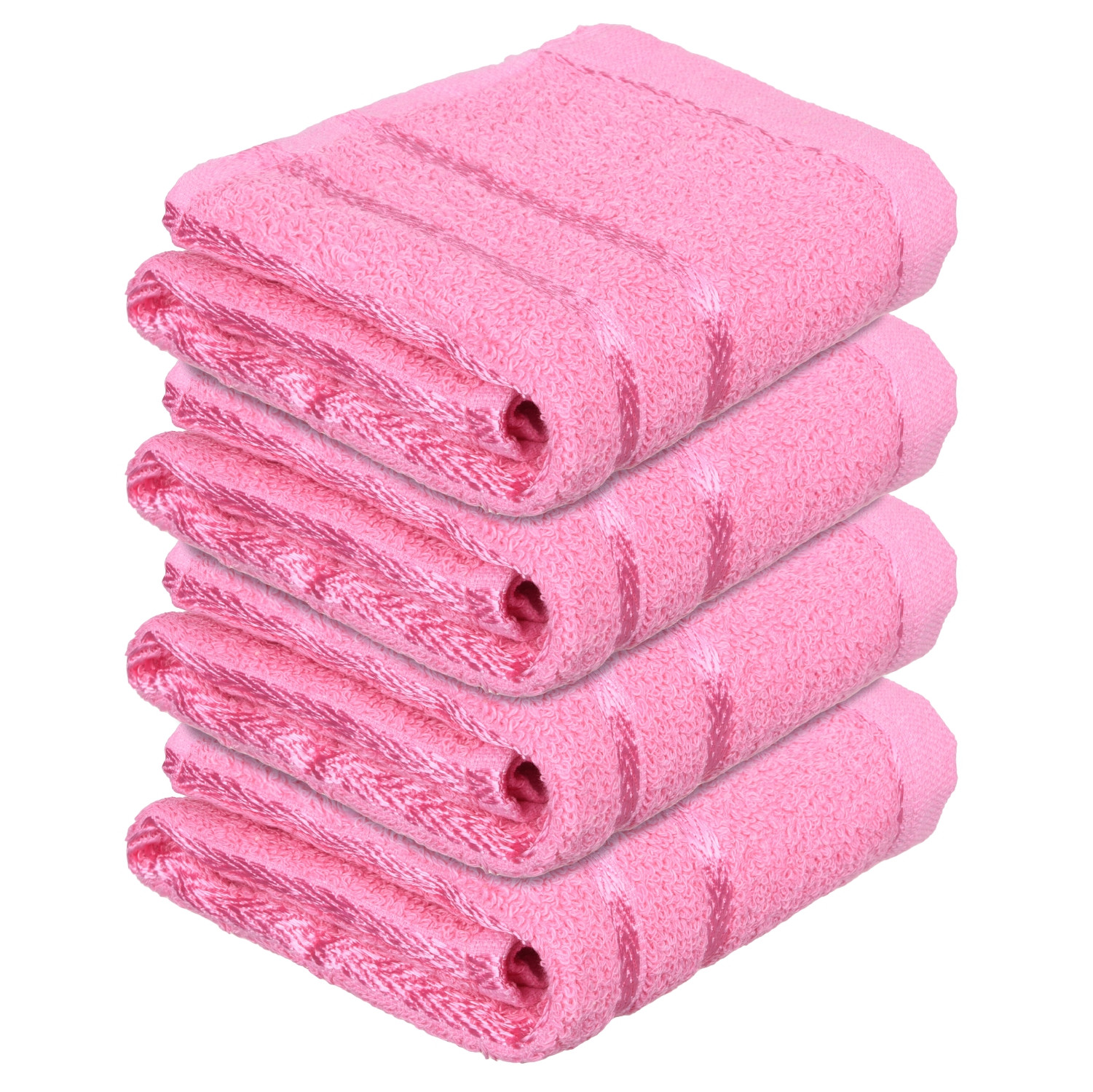 Kuber Industries Face Towel | Towels for Facewash | Towels for Gym | Facewash for Travel | Towels for Daily use | Workout Hand Towel | Lining Design | 14x21 Inch|Pink