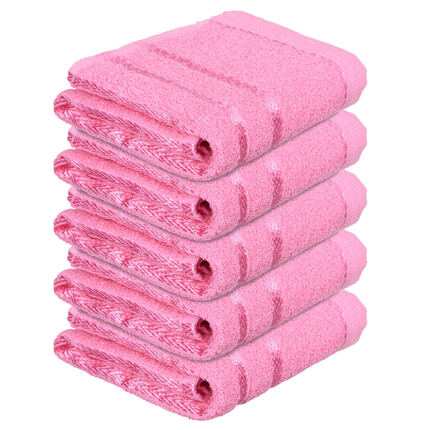 Kuber Industries Face Towel | Towels for Facewash | Towels for Gym | Facewash for Travel | Towels for Daily use | Workout Hand Towel | Lining Design | 14x21 Inch|Pink