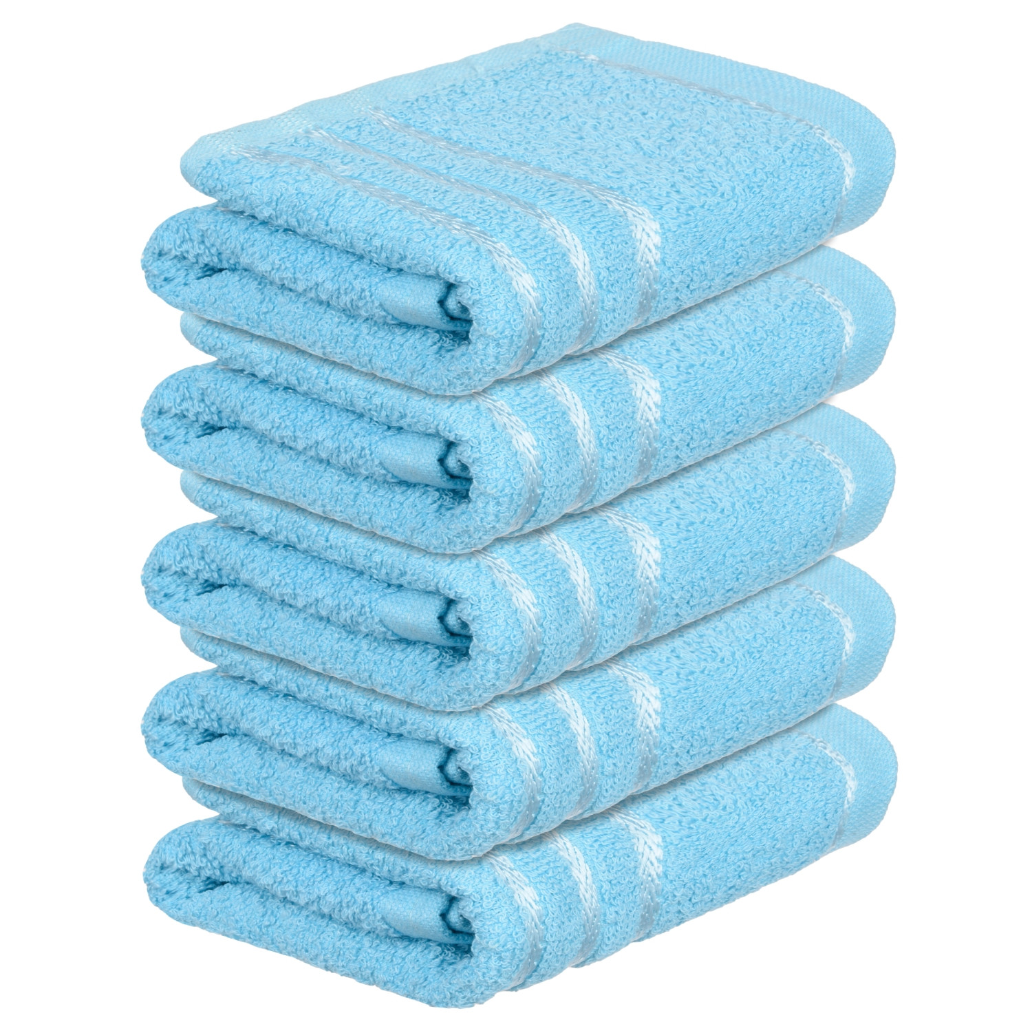 Kuber Industries Face Towel | Towels for Facewash | Towels for Gym | Facewash for Travel | Towels for Daily use | Workout Hand Towel | Lining Design | 14x21 Inch |Blue