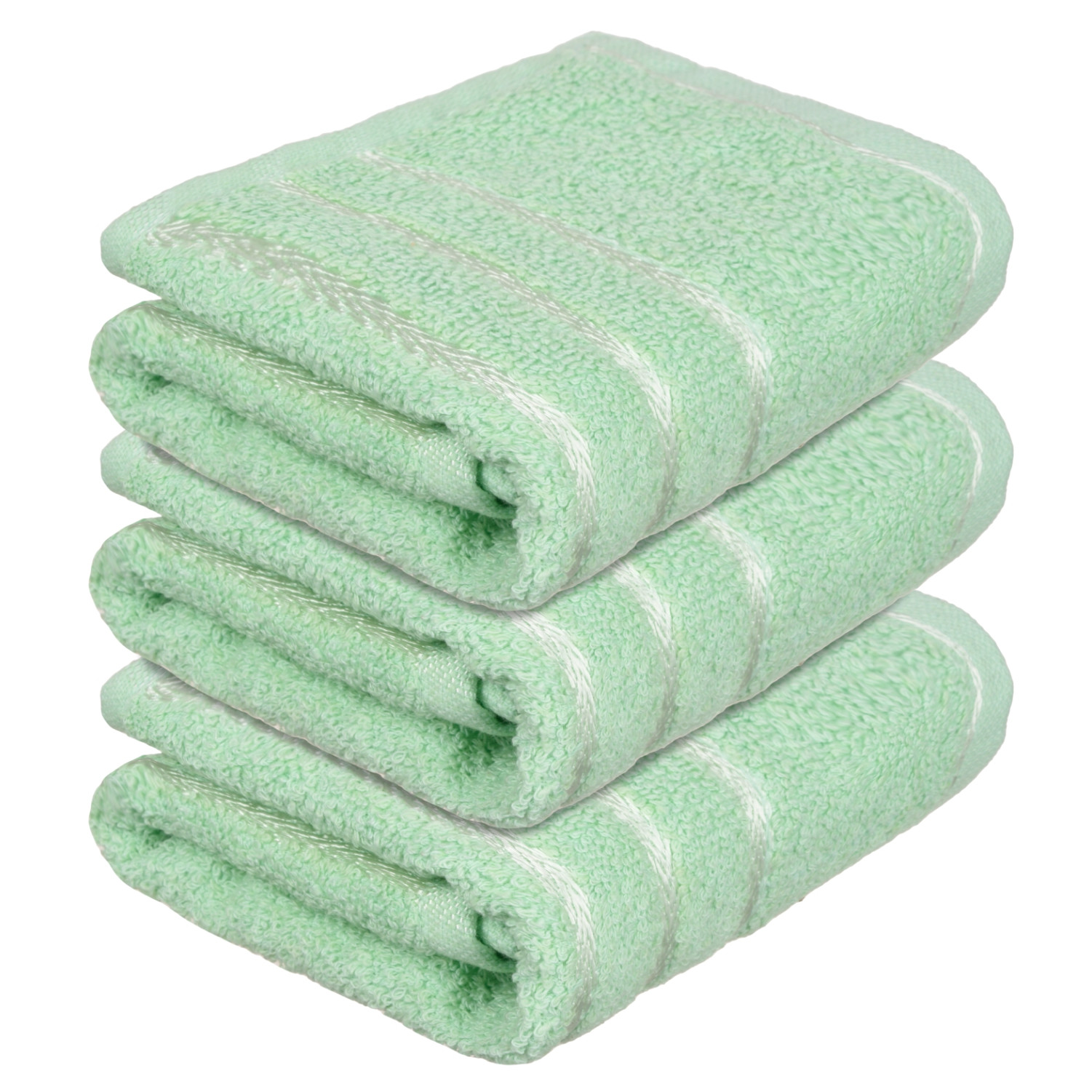 Kuber Industries Face Towel | Towels for Facewash | Towels for Gym | Facewash for Travel | Towels for Daily use | Workout Hand Towel | Lining Design | 14x21 Inch|Green