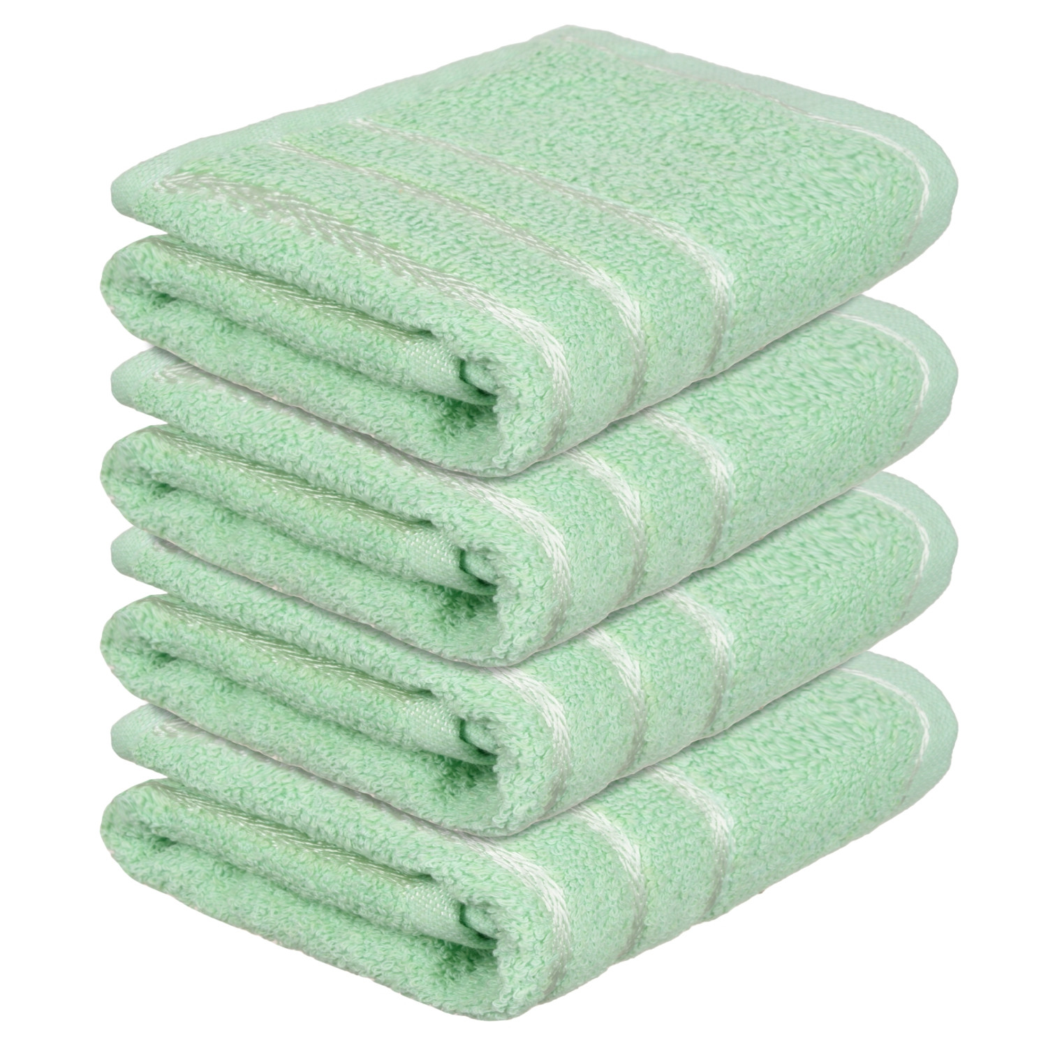 Kuber Industries Face Towel | Towels for Facewash | Towels for Gym | Facewash for Travel | Towels for Daily use | Workout Hand Towel | Lining Design | 14x21 Inch|Green