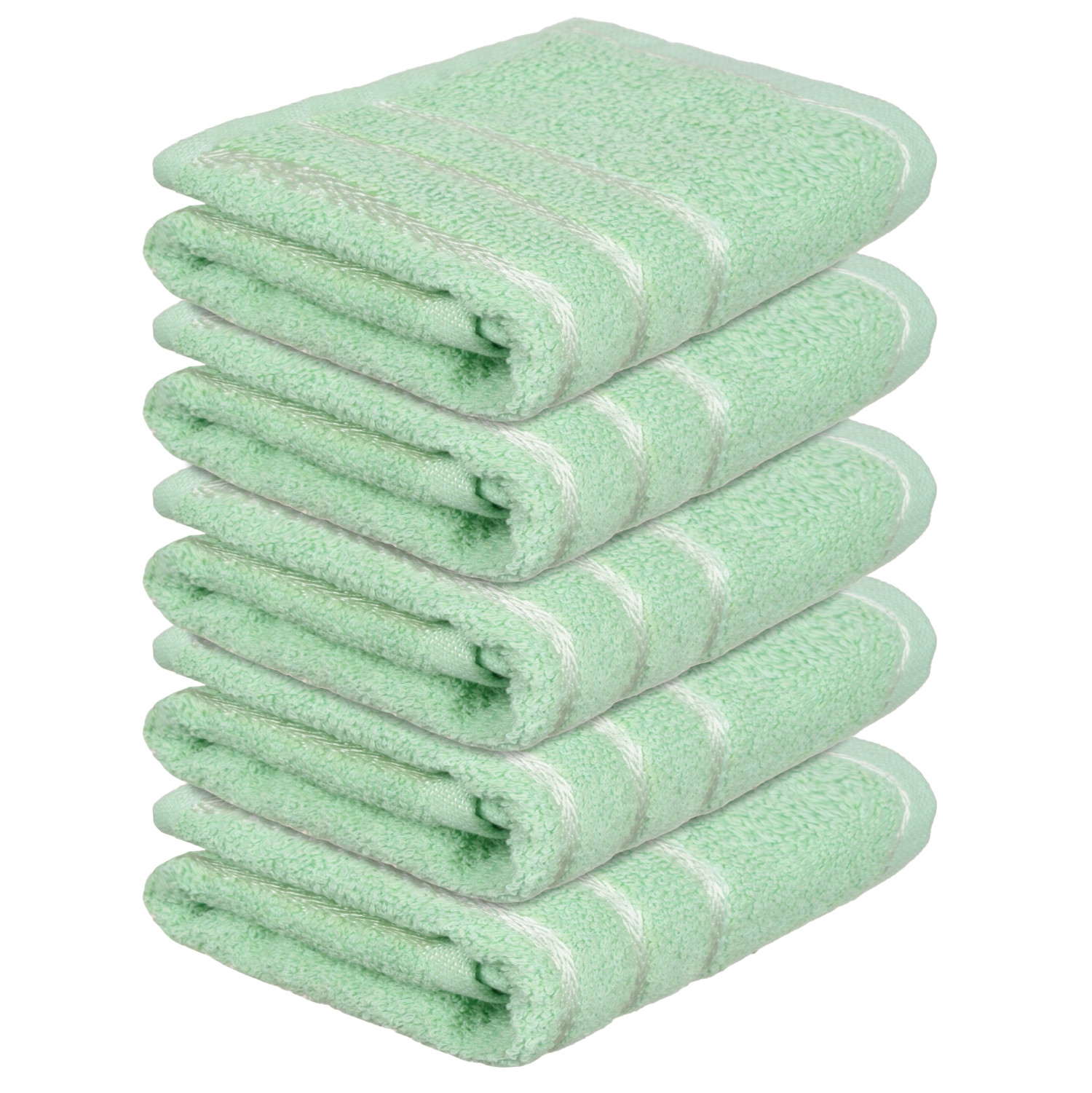 Kuber Industries Face Towel | Towels for Facewash | Towels for Gym | Facewash for Travel | Towels for Daily use | Workout Hand Towel | Lining Design | 14x21 Inch|Green