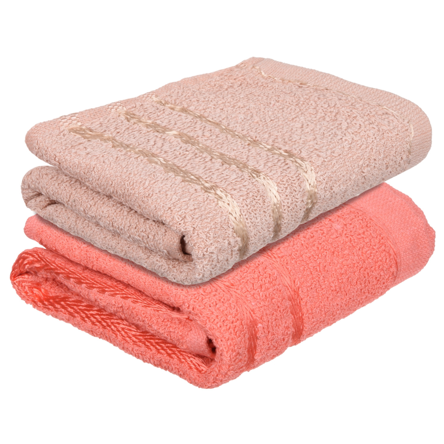 Kuber Industries Face Towel | Towels for Facewash | Towels for Gym | Facewash for Travel | Towels for Daily use | Workout Hand Towel | Lining Design | 14x21 Inch | Pack of 2 | Multi