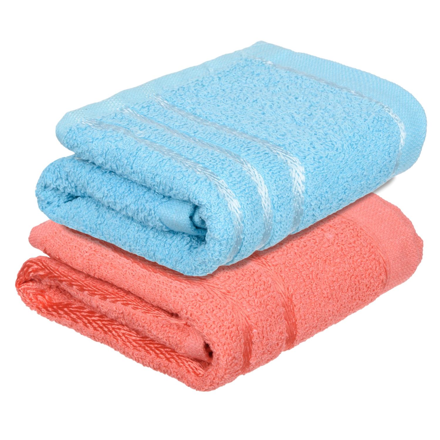 Kuber Industries Face Towel | Towels for Facewash | Towels for Gym | Facewash for Travel | Towels for Daily use | Workout Hand Towel | Lining Design | 14x21 Inch | Pack of 2 | Multi