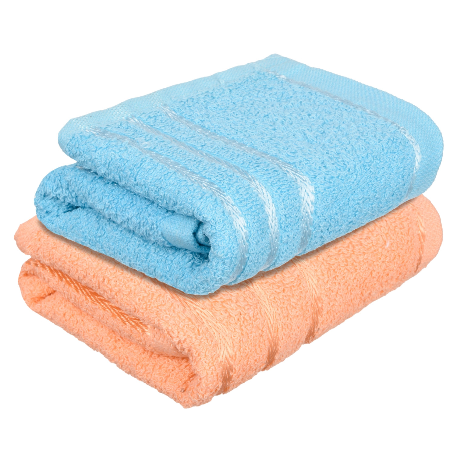 Kuber Industries Face Towel | Towels for Facewash | Towels for Gym | Facewash for Travel | Towels for Daily use | Workout Hand Towel | Lining Design | 14x21 Inch | Pack of 2 | Multi