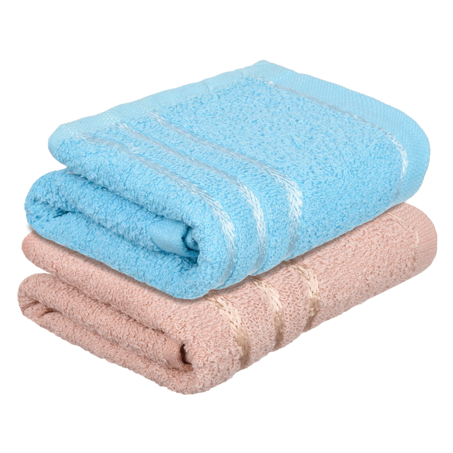 Kuber Industries Face Towel | Towels for Facewash | Towels for Gym | Facewash for Travel | Towels for Daily use | Workout Hand Towel | Lining Design | 14x21 Inch | Pack of 2 | Multi