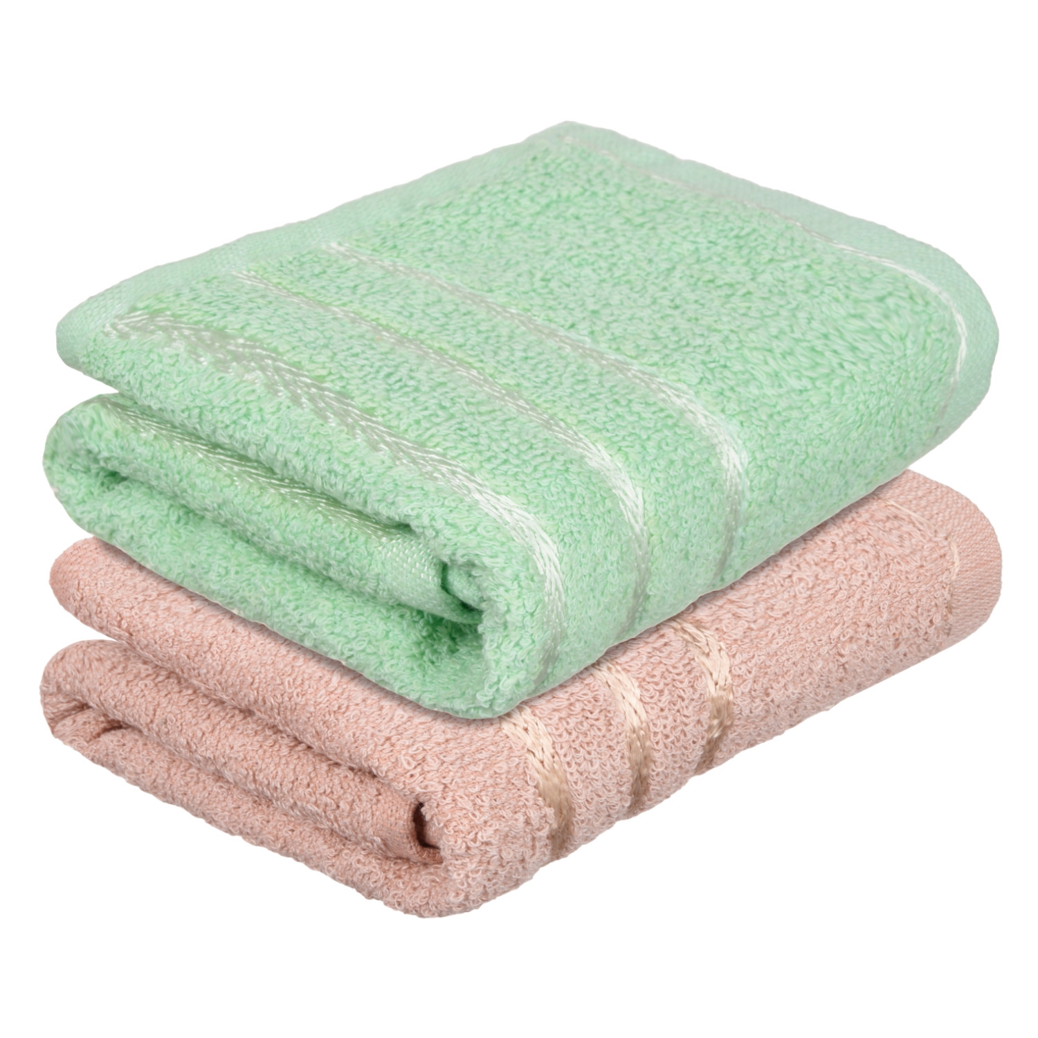 Kuber Industries Face Towel | Towels for Facewash | Towels for Gym | Facewash for Travel | Towels for Daily use | Workout Hand Towel | Lining Design | 14x21 Inch | Pack of 2 | Multi