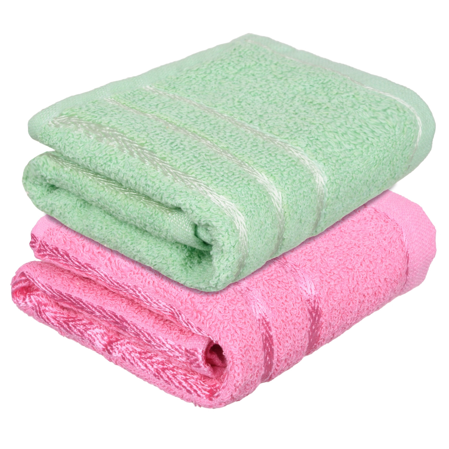 Kuber Industries Face Towel | Towels for Facewash | Towels for Gym | Facewash for Travel | Towels for Daily use | Workout Hand Towel | Lining Design | 14x21 Inch | Pack of 2 | Multi