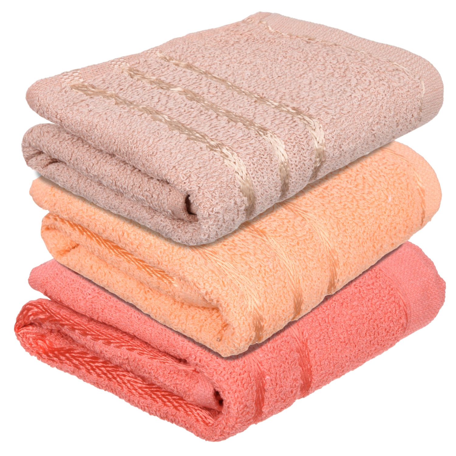 Kuber Industries Face Towel | Towels for Facewash | Towels for Gym | Facewash for Travel | Towels for Daily use | Workout Hand Towel | Lining Design | 14x21 Inch | Pack of 3 | Multi