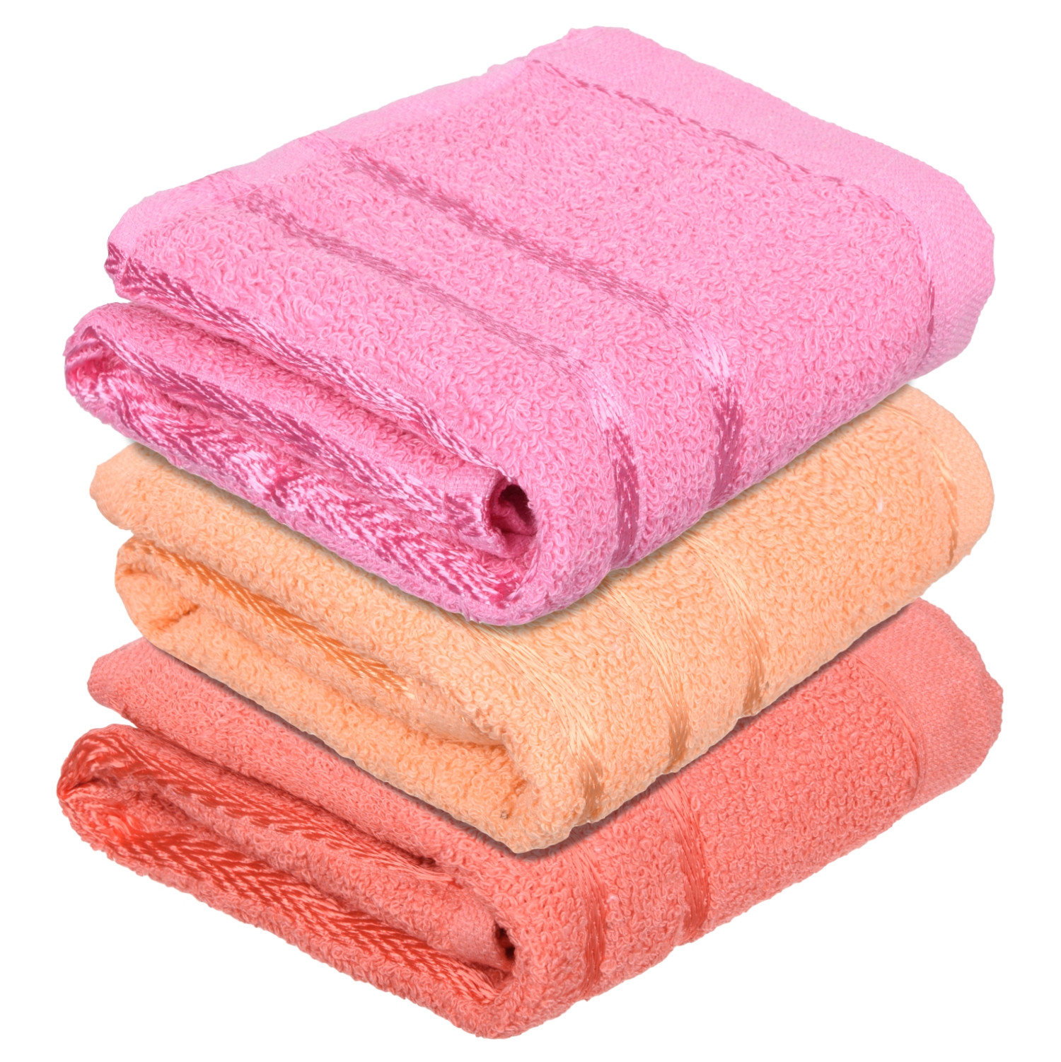 Kuber Industries Face Towel | Towels for Facewash | Towels for Gym | Facewash for Travel | Towels for Daily use | Workout Hand Towel | Lining Design | 14x21 Inch | Pack of 3 | Multi