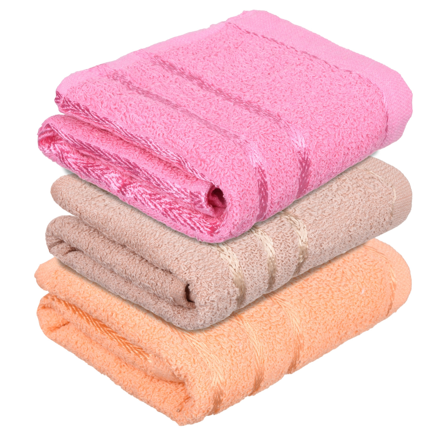 Kuber Industries Face Towel | Towels for Facewash | Towels for Gym | Facewash for Travel | Towels for Daily use | Workout Hand Towel | Lining Design | 14x21 Inch | Pack of 3 | Multi