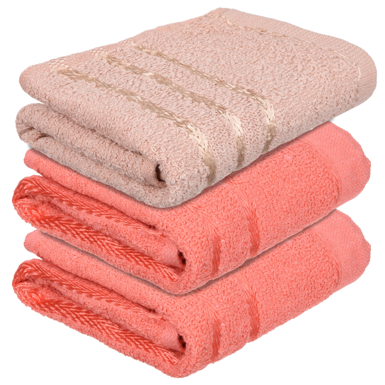 Kuber Industries Face Towel | Towels for Facewash | Towels for Gym | Facewash for Travel | Towels for Daily use | Workout Hand Towel | Lining Design | 14x21 Inch | Pack of 3 | Multi