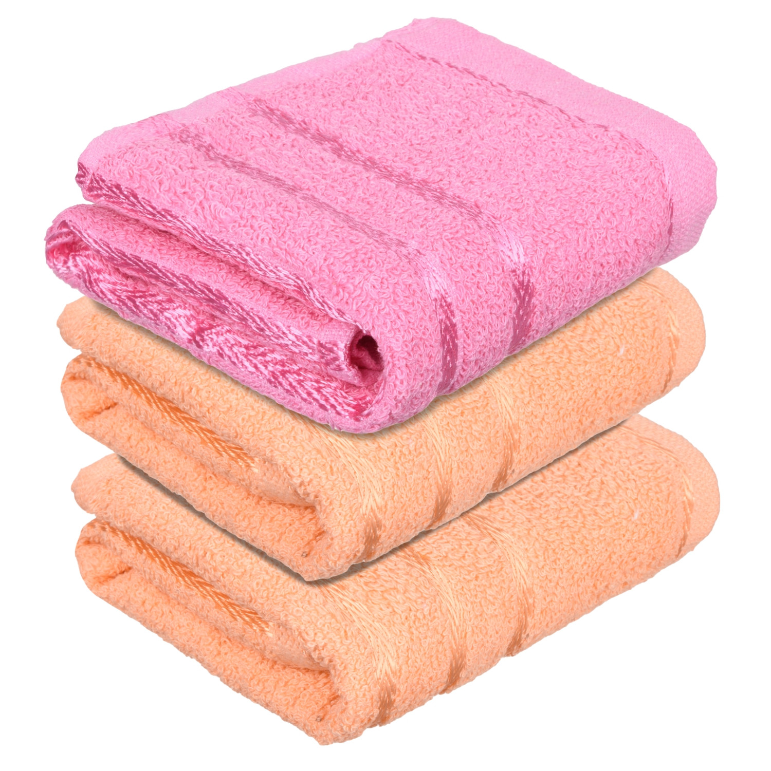 Kuber Industries Face Towel | Towels for Facewash | Towels for Gym | Facewash for Travel | Towels for Daily use | Workout Hand Towel | Lining Design | 14x21 Inch | Pack of 3 | Multi
