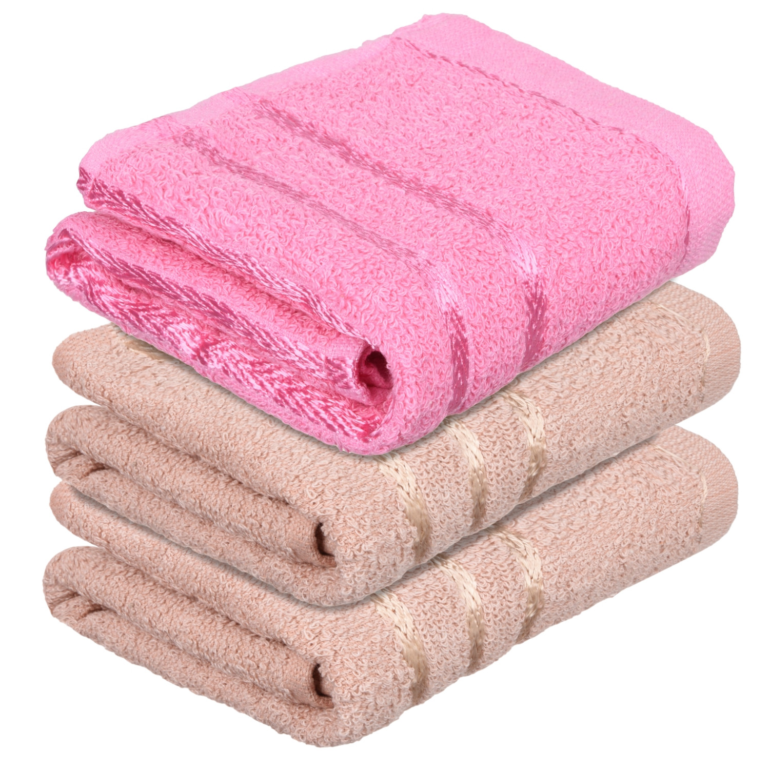 Kuber Industries Face Towel | Towels for Facewash | Towels for Gym | Facewash for Travel | Towels for Daily use | Workout Hand Towel | Lining Design | 14x21 Inch | Pack of 3 | Multi
