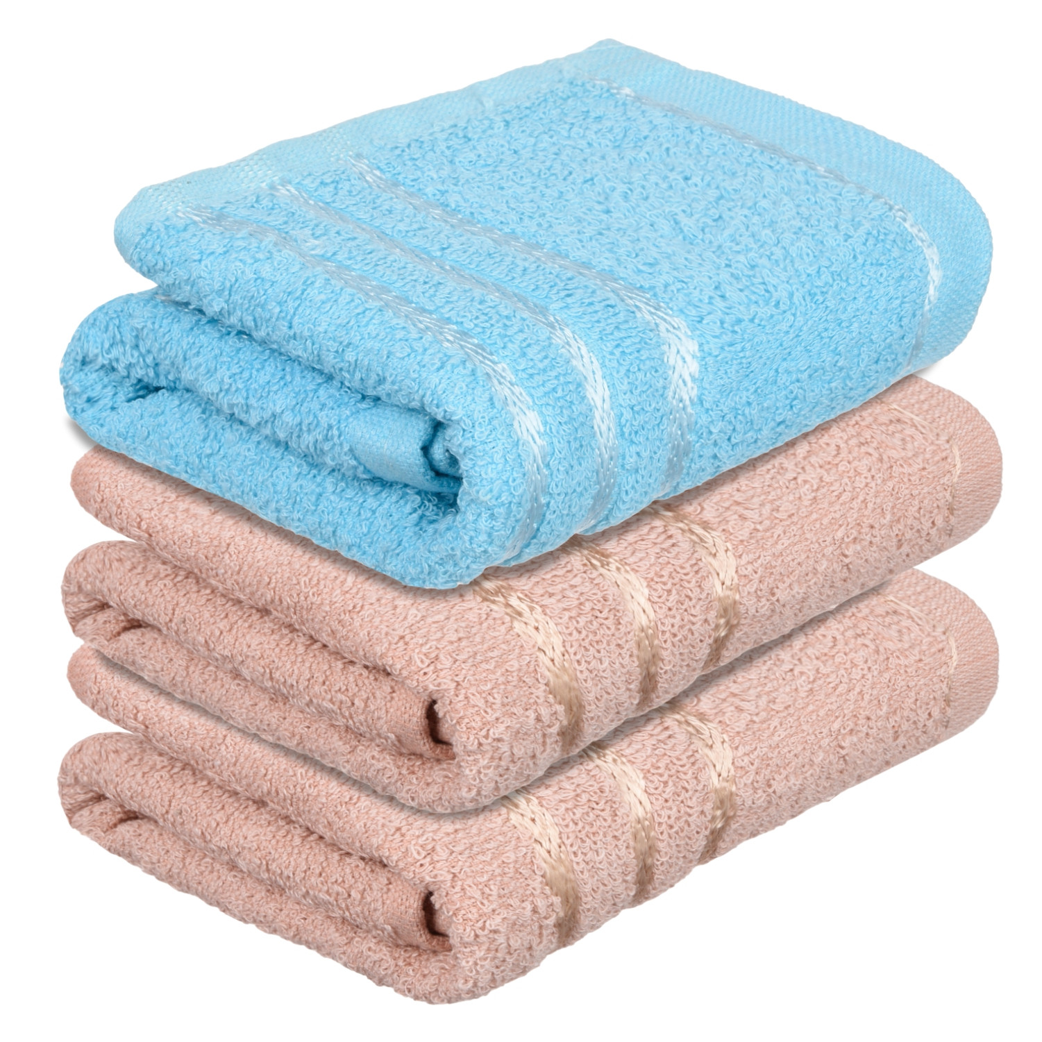 Kuber Industries Face Towel | Towels for Facewash | Towels for Gym | Facewash for Travel | Towels for Daily use | Workout Hand Towel | Lining Design | 14x21 Inch | Pack of 3 | Multi