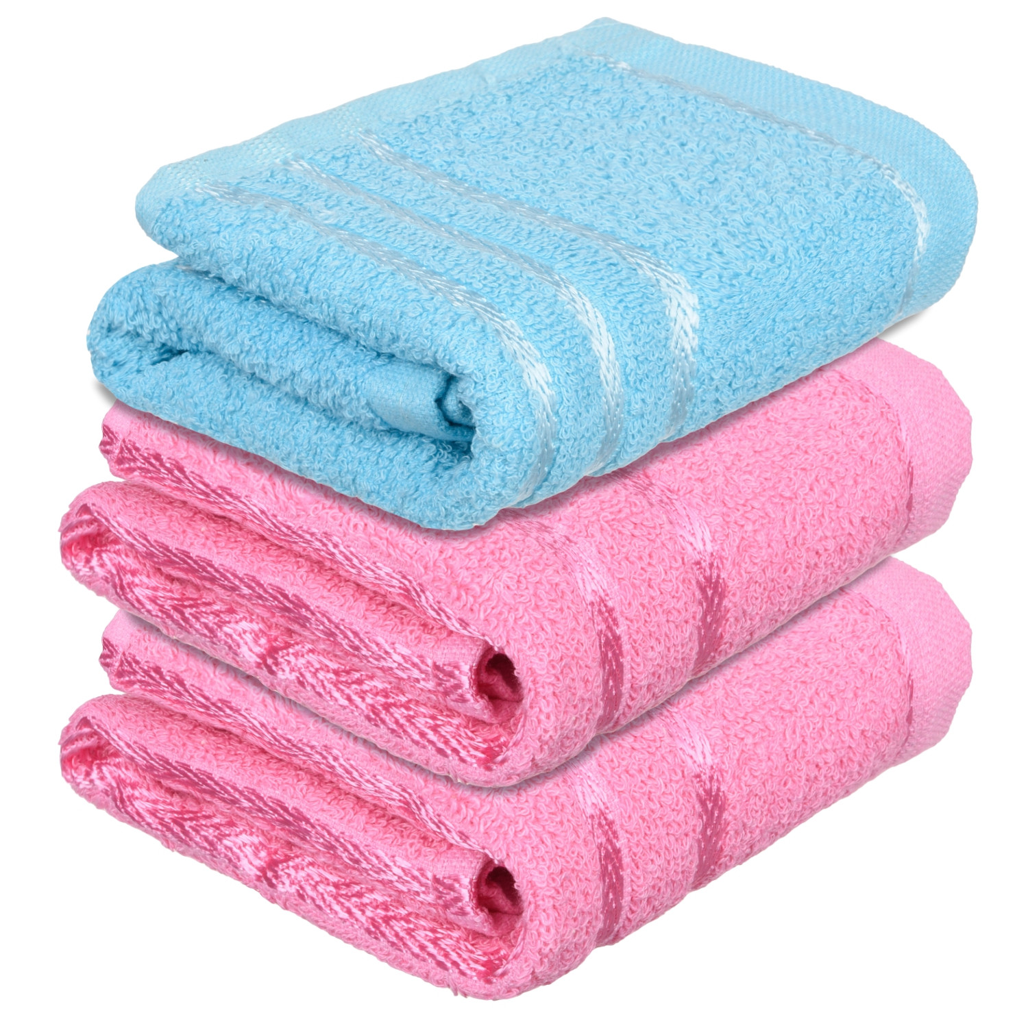 Kuber Industries Face Towel | Towels for Facewash | Towels for Gym | Facewash for Travel | Towels for Daily use | Workout Hand Towel | Lining Design | 14x21 Inch | Pack of 3 | Multi