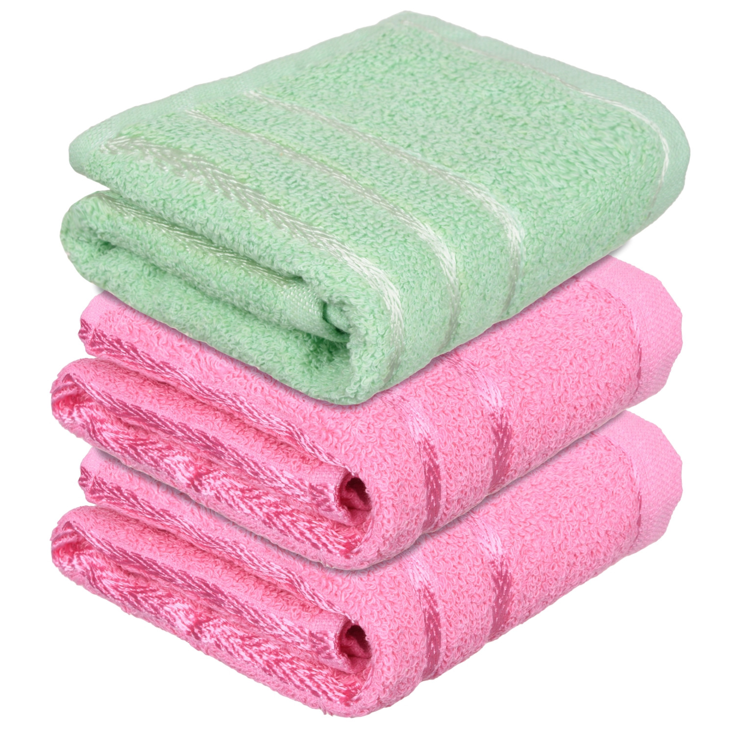 Kuber Industries Face Towel | Towels for Facewash | Towels for Gym | Facewash for Travel | Towels for Daily use | Workout Hand Towel | Lining Design | 14x21 Inch | Pack of 3 | Multi