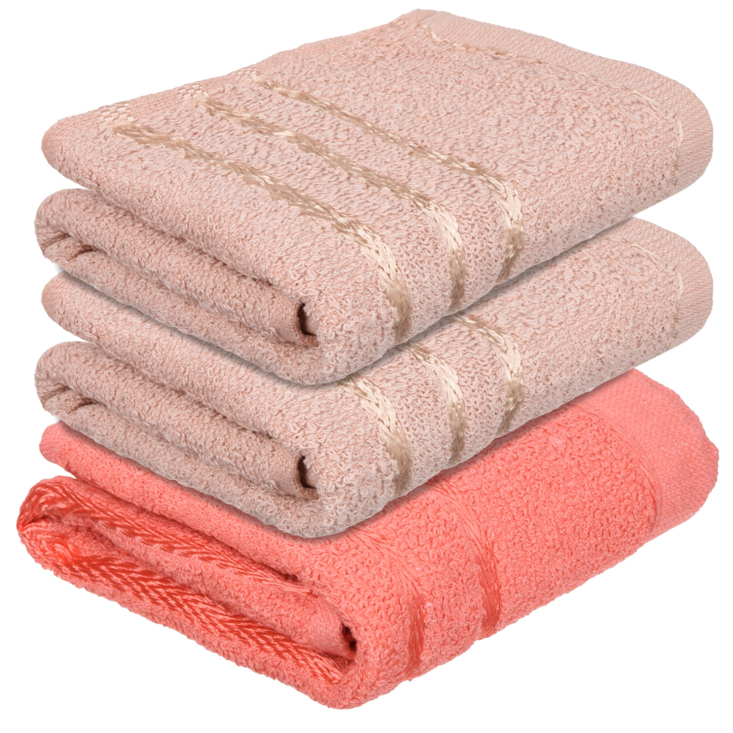 Kuber Industries Face Towel | Towels for Facewash | Towels for Gym | Facewash for Travel | Towels for Daily use | Workout Hand Towel | Lining Design | 14x21 Inch | Pack of 3 | Multi