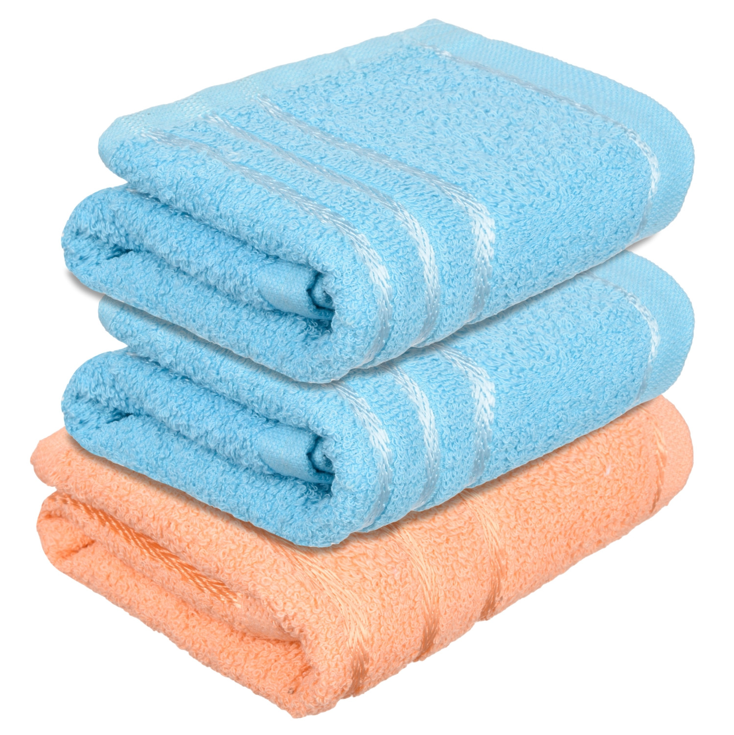 Kuber Industries Face Towel | Towels for Facewash | Towels for Gym | Facewash for Travel | Towels for Daily use | Workout Hand Towel | Lining Design | 14x21 Inch | Pack of 3 | Multi