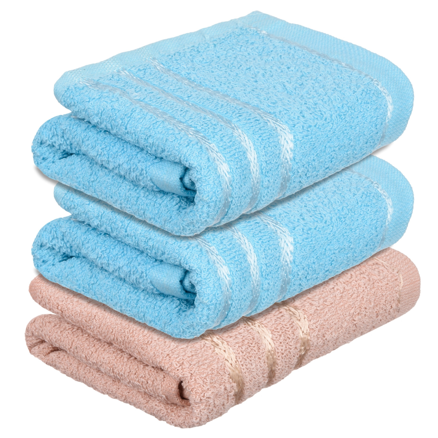 Kuber Industries Face Towel | Towels for Facewash | Towels for Gym | Facewash for Travel | Towels for Daily use | Workout Hand Towel | Lining Design | 14x21 Inch | Pack of 3 | Multi