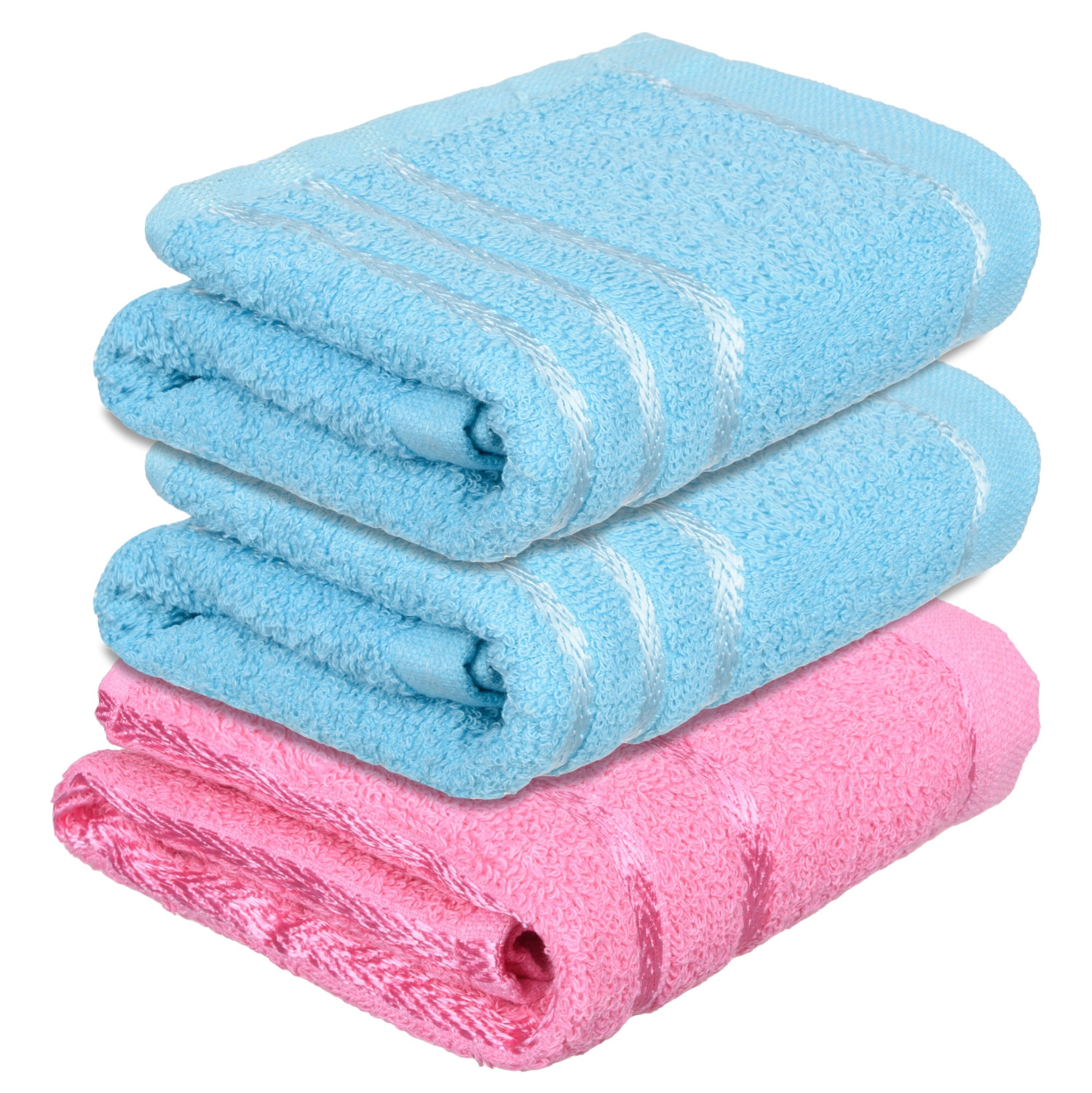 Kuber Industries Face Towel | Towels for Facewash | Towels for Gym | Facewash for Travel | Towels for Daily use | Workout Hand Towel | Lining Design | 14x21 Inch | Pack of 3 | Multi