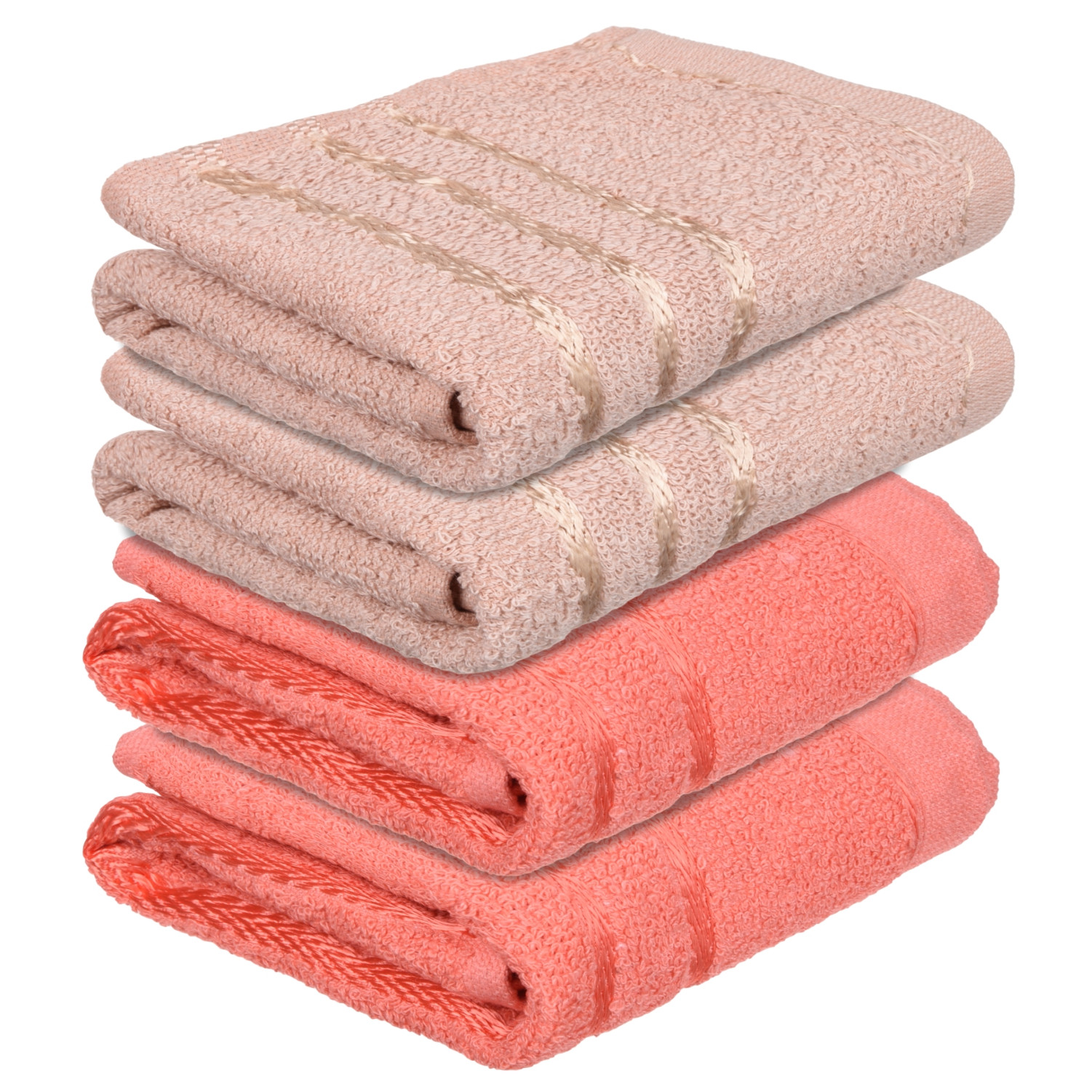 Kuber Industries Face Towel | Towels for Facewash | Towels for Gym | Facewash for Travel | Towels for Daily use | Workout Hand Towel | Lining Design | 14x21 Inch | Pack of 4 | Multi