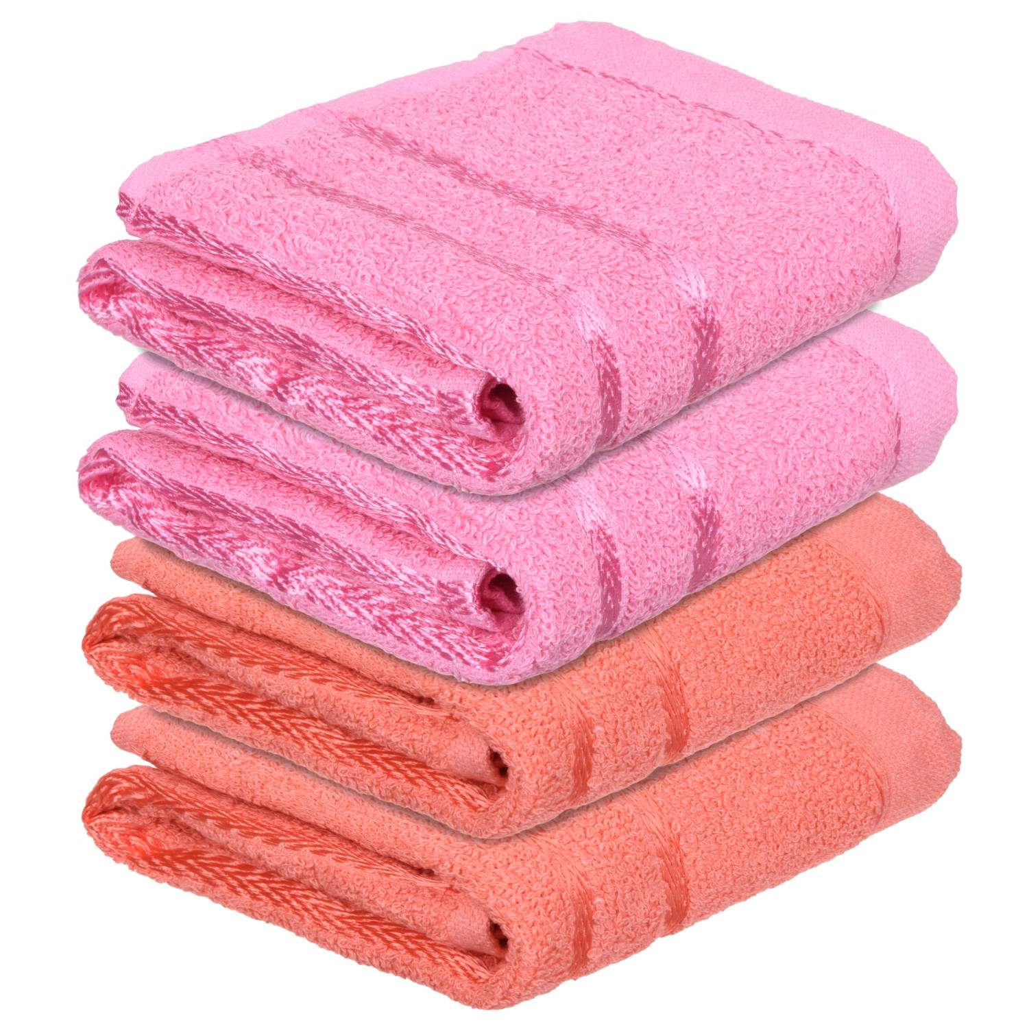 Kuber Industries Face Towel | Towels for Facewash | Towels for Gym | Facewash for Travel | Towels for Daily use | Workout Hand Towel | Lining Design | 14x21 Inch | Pack of 4 | Multi