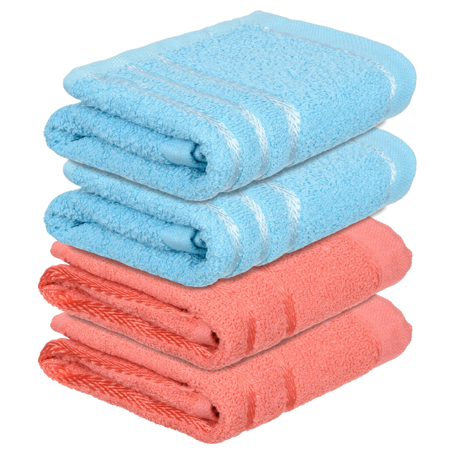 Kuber Industries Face Towel | Towels for Facewash | Towels for Gym | Facewash for Travel | Towels for Daily use | Workout Hand Towel | Lining Design | 14x21 Inch | Pack of 4 | Multi