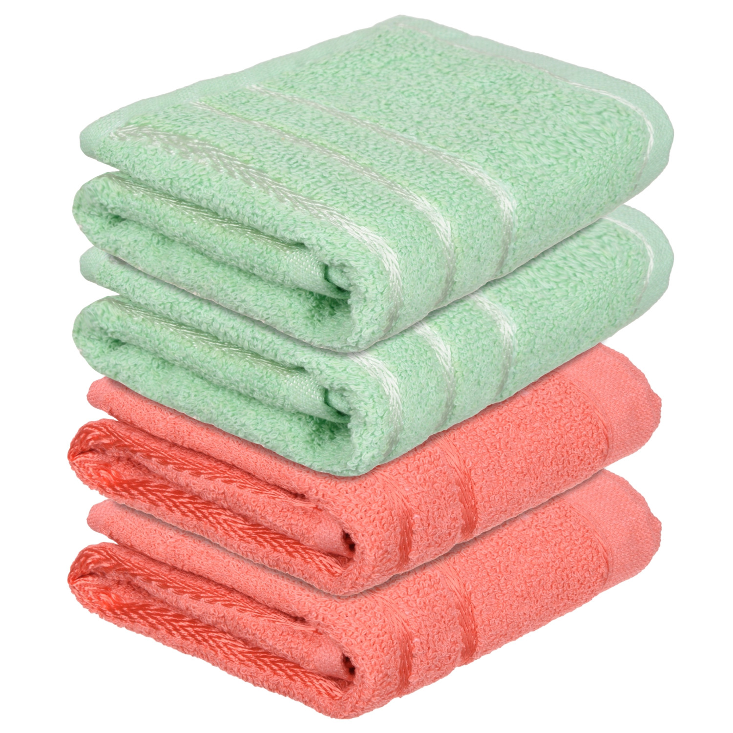 Kuber Industries Face Towel | Towels for Facewash | Towels for Gym | Facewash for Travel | Towels for Daily use | Workout Hand Towel | Lining Design | 14x21 Inch | Pack of 4 | Multi
