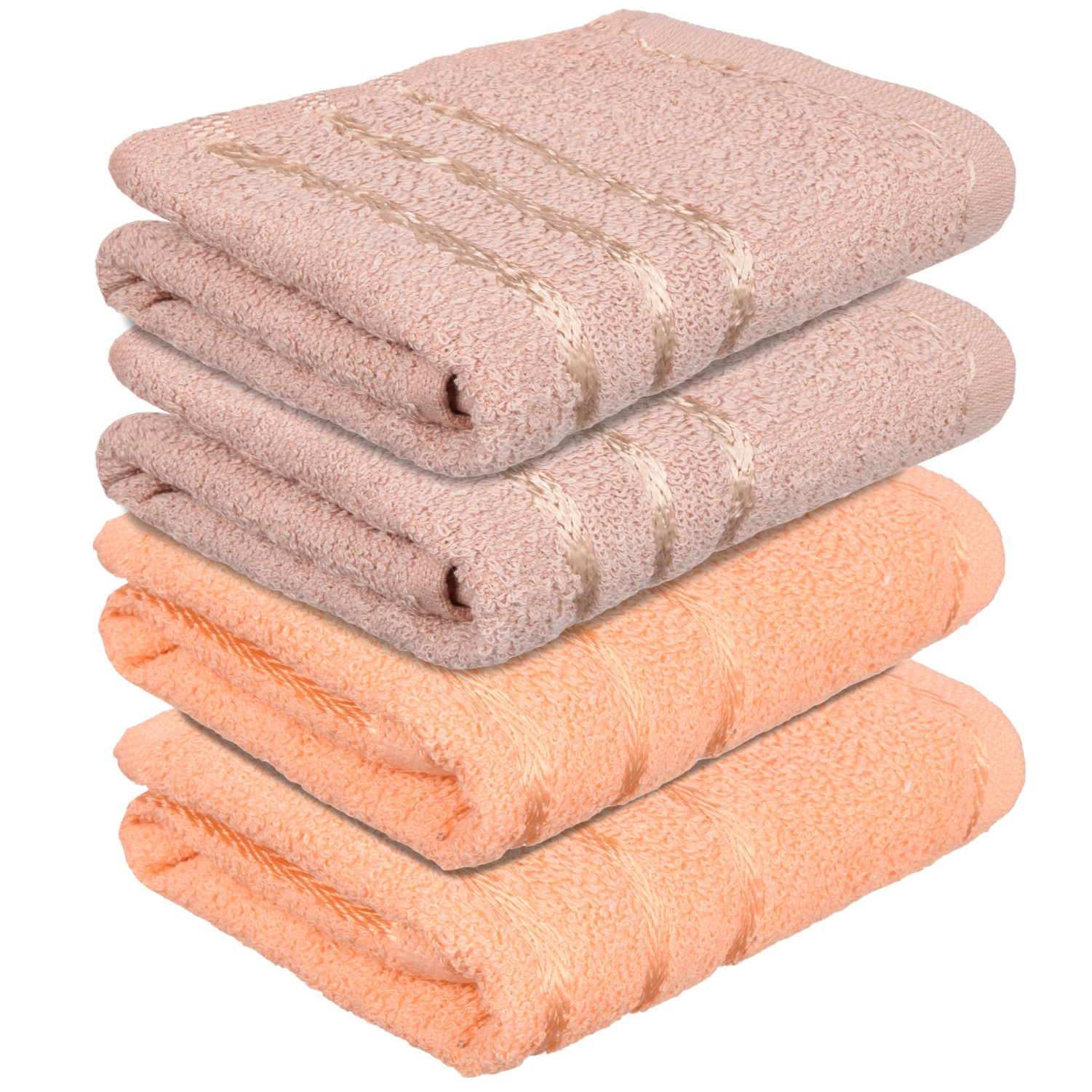 Kuber Industries Face Towel | Towels for Facewash | Towels for Gym | Facewash for Travel | Towels for Daily use | Workout Hand Towel | Lining Design | 14x21 Inch | Pack of 4 | Multi