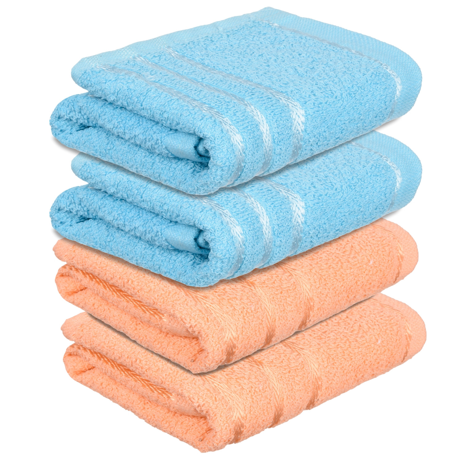Kuber Industries Face Towel | Towels for Facewash | Towels for Gym | Facewash for Travel | Towels for Daily use | Workout Hand Towel | Lining Design | 14x21 Inch | Pack of 4 | Multi