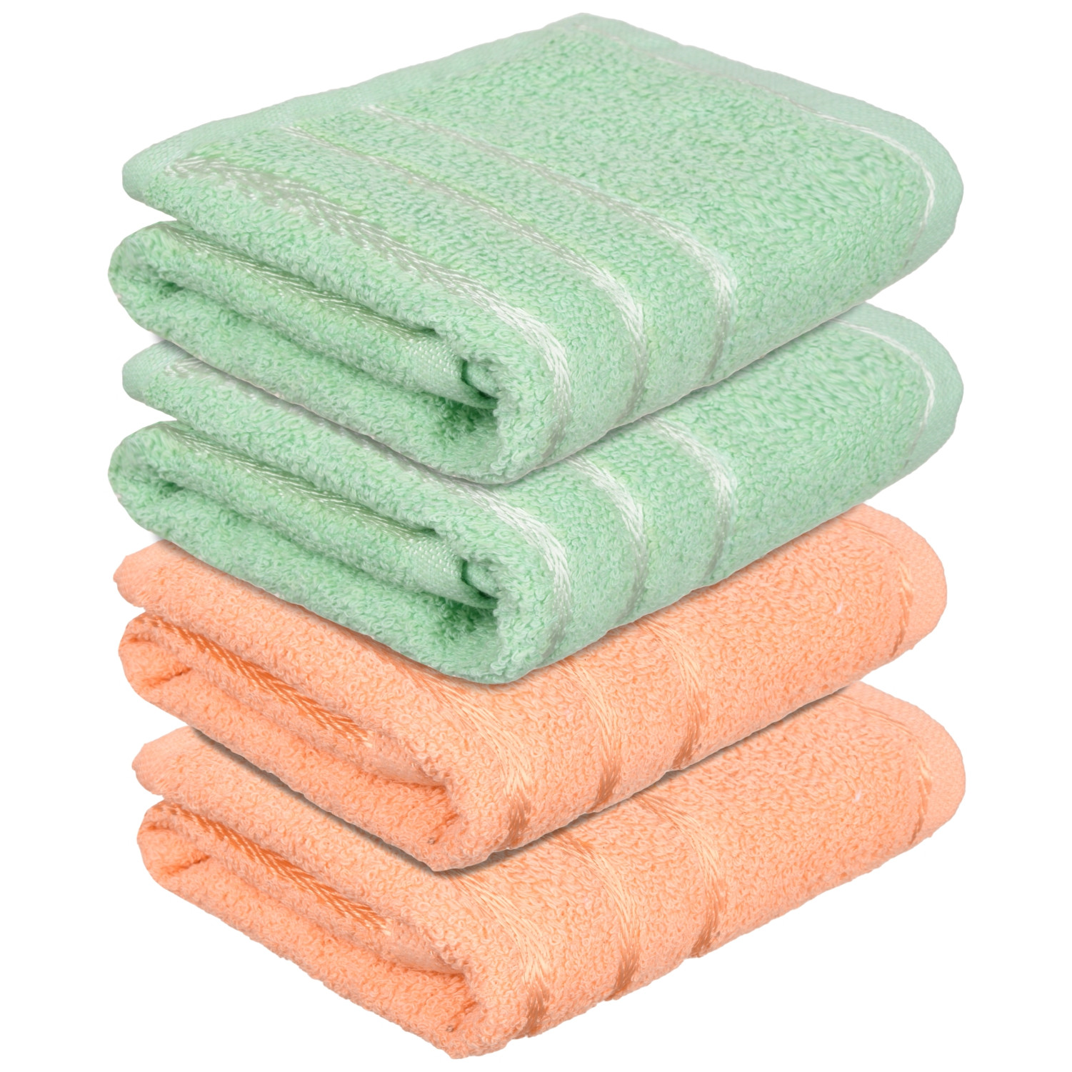 Kuber Industries Face Towel | Towels for Facewash | Towels for Gym | Facewash for Travel | Towels for Daily use | Workout Hand Towel | Lining Design | 14x21 Inch | Pack of 4 | Multi