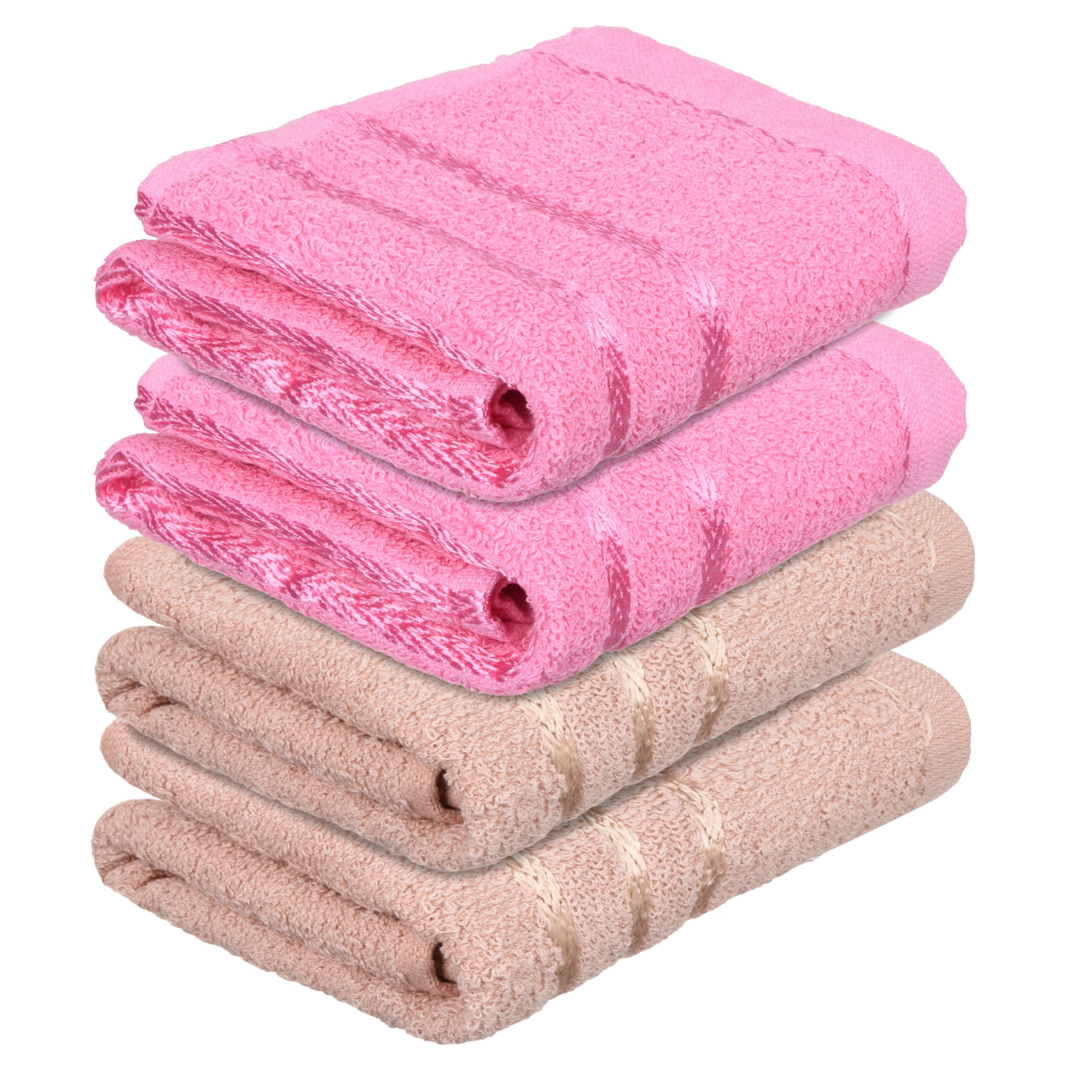 Kuber Industries Face Towel | Towels for Facewash | Towels for Gym | Facewash for Travel | Towels for Daily use | Workout Hand Towel | Lining Design | 14x21 Inch | Pack of 4 | Multi