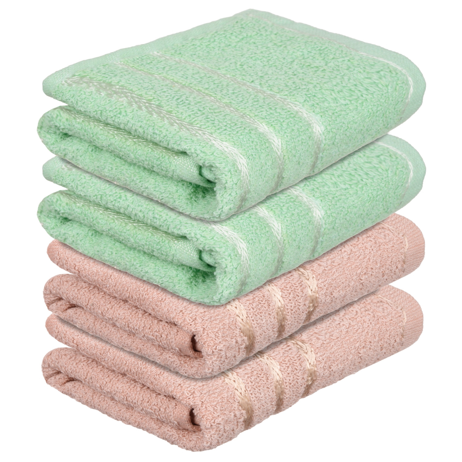 Kuber Industries Face Towel | Towels for Facewash | Towels for Gym | Facewash for Travel | Towels for Daily use | Workout Hand Towel | Lining Design | 14x21 Inch | Pack of 4 | Multi