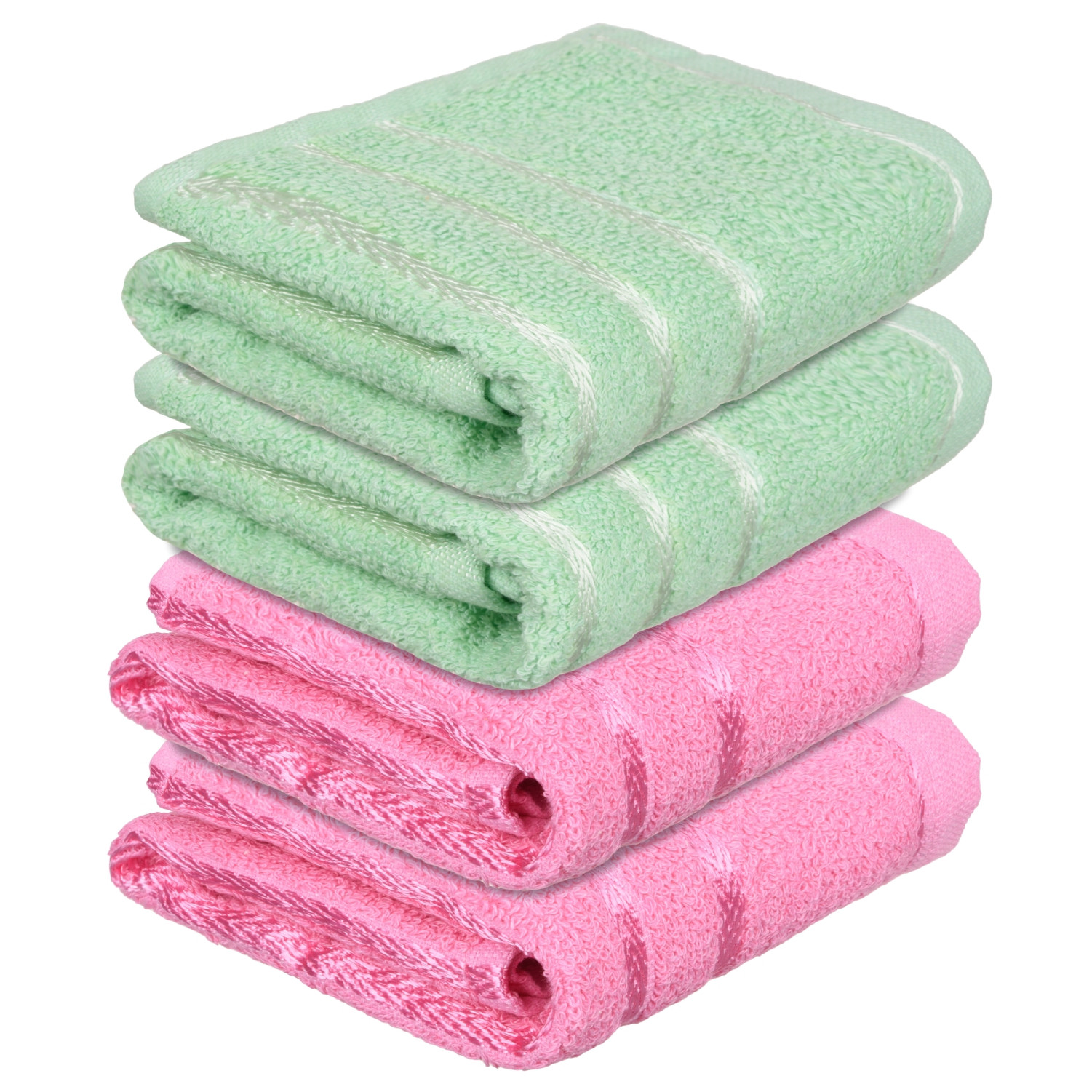 Kuber Industries Face Towel | Towels for Facewash | Towels for Gym | Facewash for Travel | Towels for Daily use | Workout Hand Towel | Lining Design | 14x21 Inch | Pack of 4 | Multi
