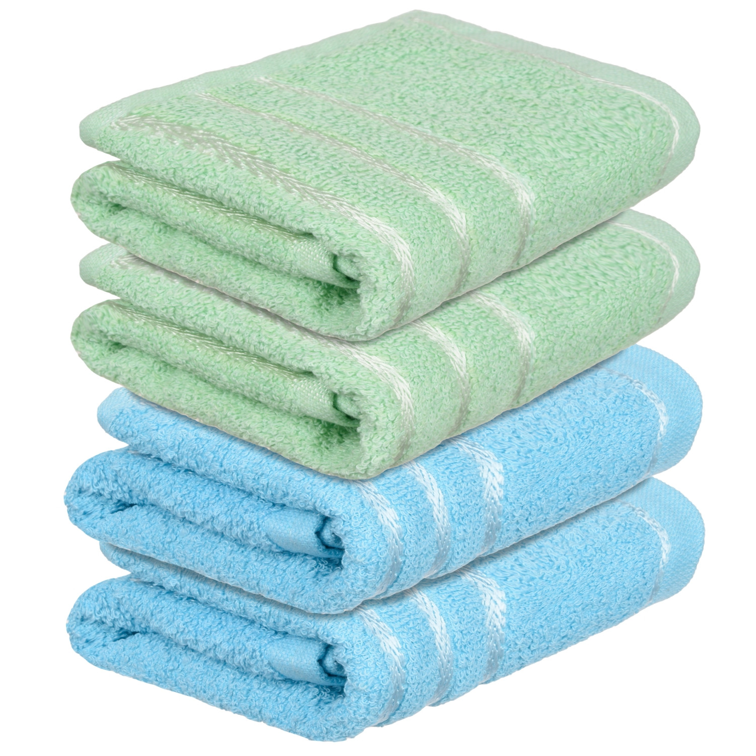 Kuber Industries Face Towel | Towels for Facewash | Towels for Gym | Facewash for Travel | Towels for Daily use | Workout Hand Towel | Lining Design | 14x21 Inch | Pack of 4 | Multi