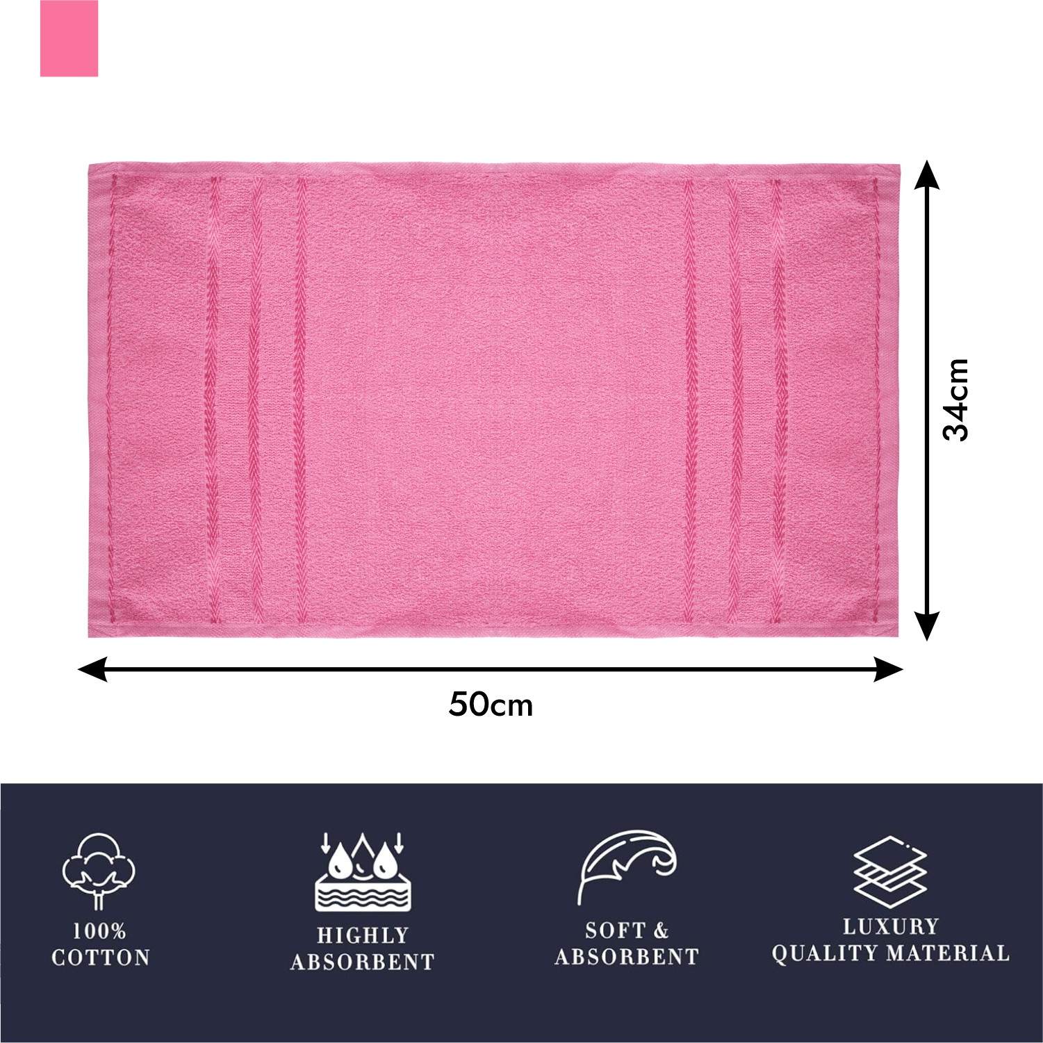 Kuber Industries Face Towel | Towels for Facewash | Towels for Gym | Facewash for Travel | Towels for Daily use | Workout Hand Towel | Lining Design | 14x21 Inch | Pack of 5 | Multi