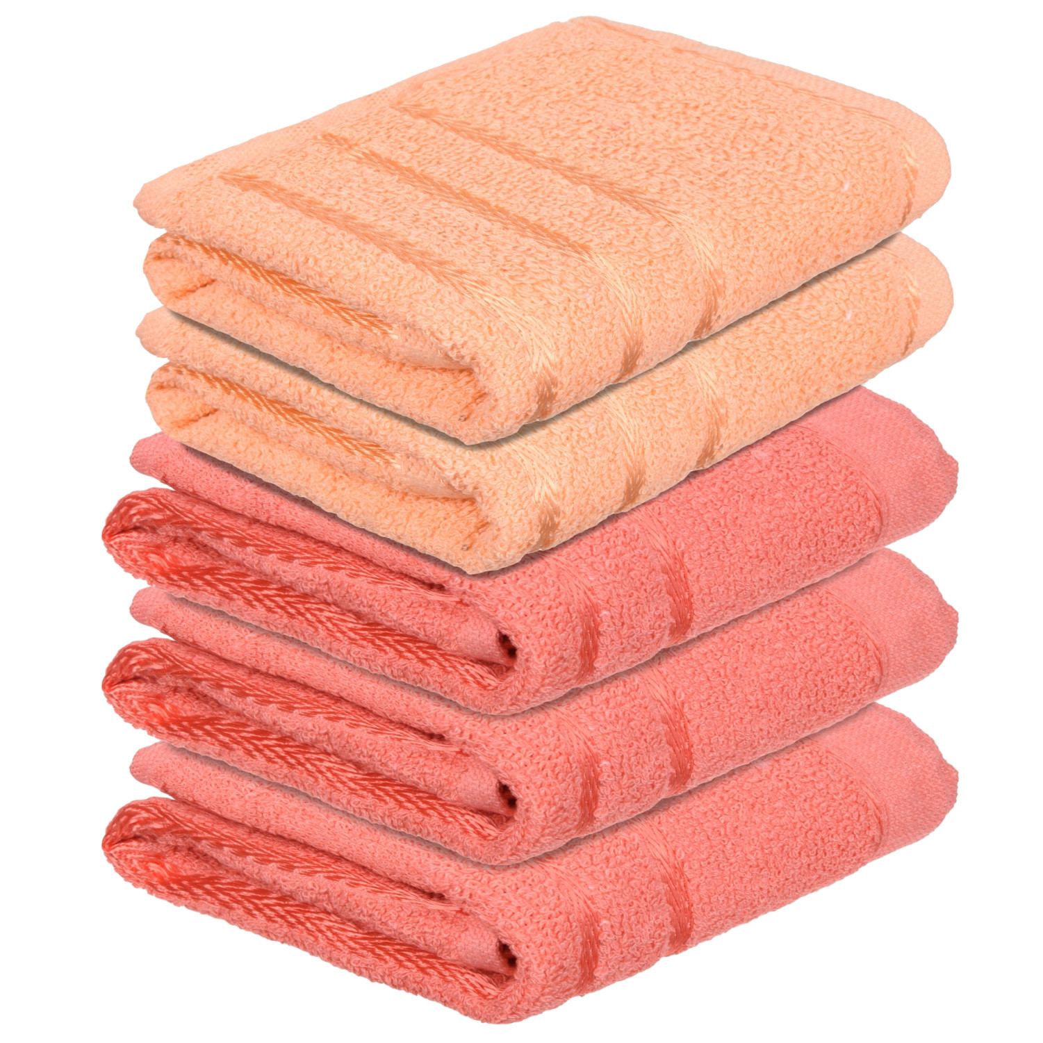 Kuber Industries Face Towel | Towels for Facewash | Towels for Gym | Facewash for Travel | Towels for Daily use | Workout Hand Towel | Lining Design | 14x21 Inch | Pack of 5 | Multi