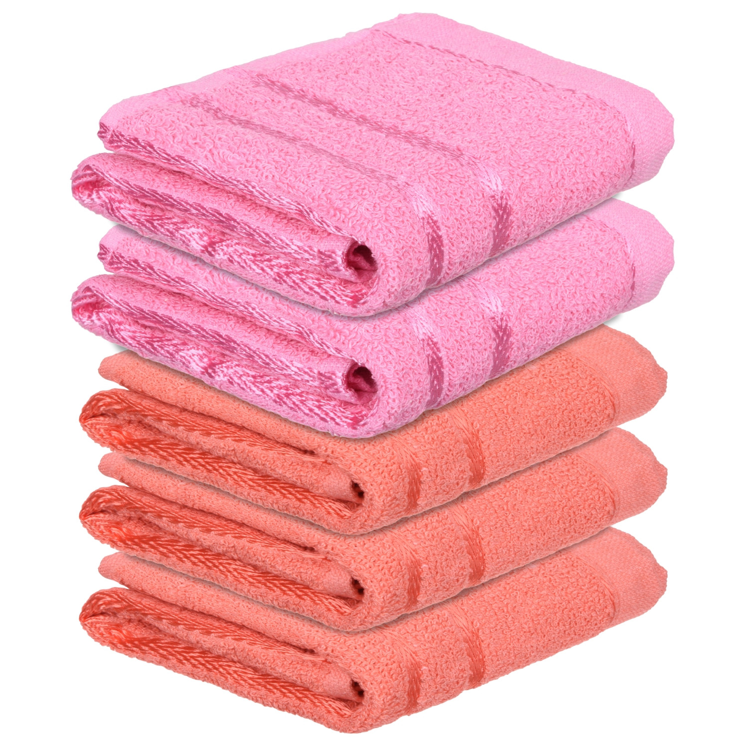 Kuber Industries Face Towel | Towels for Facewash | Towels for Gym | Facewash for Travel | Towels for Daily use | Workout Hand Towel | Lining Design | 14x21 Inch | Pack of 5 | Multi