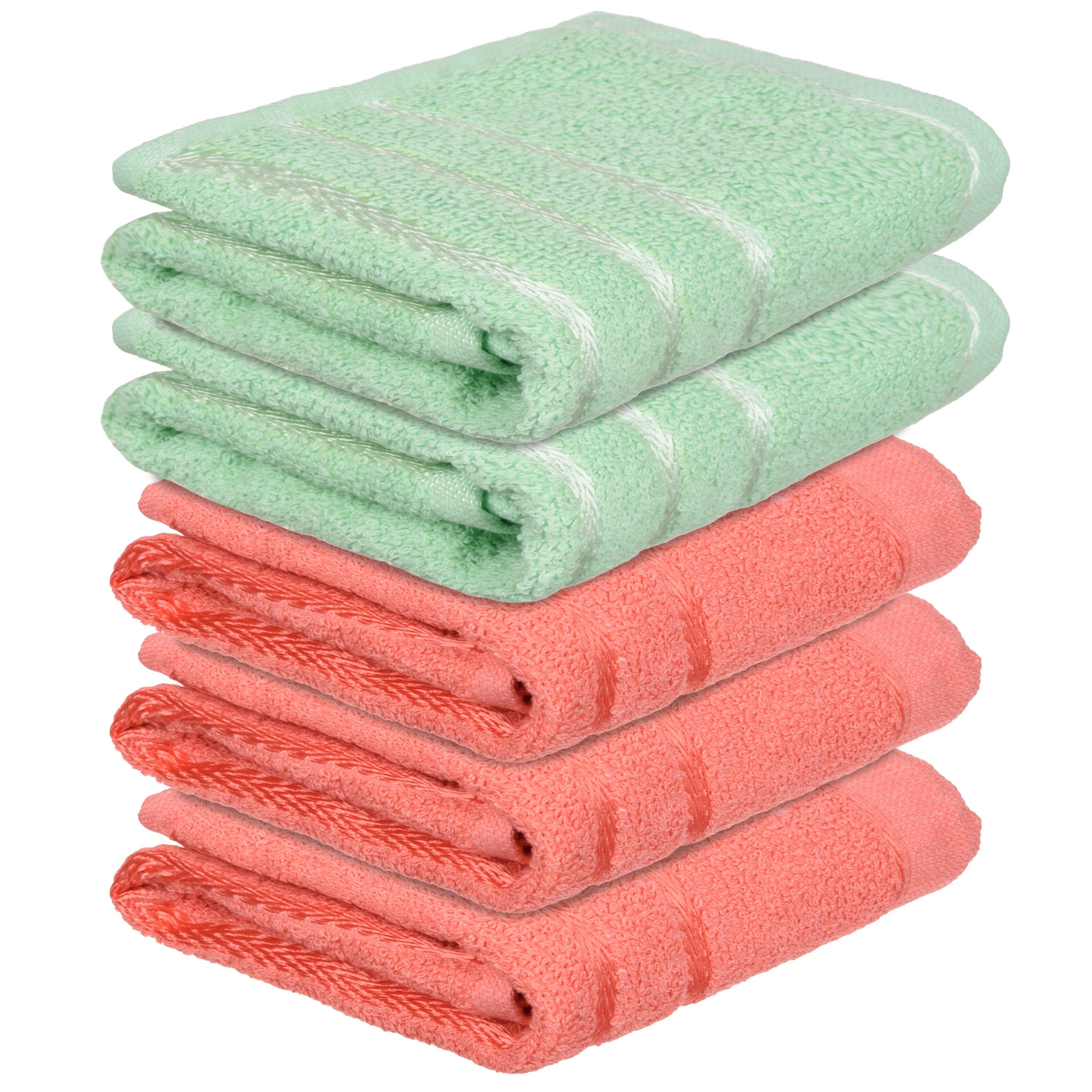 Kuber Industries Face Towel | Towels for Facewash | Towels for Gym | Facewash for Travel | Towels for Daily use | Workout Hand Towel | Lining Design | 14x21 Inch | Pack of 5 | Multi