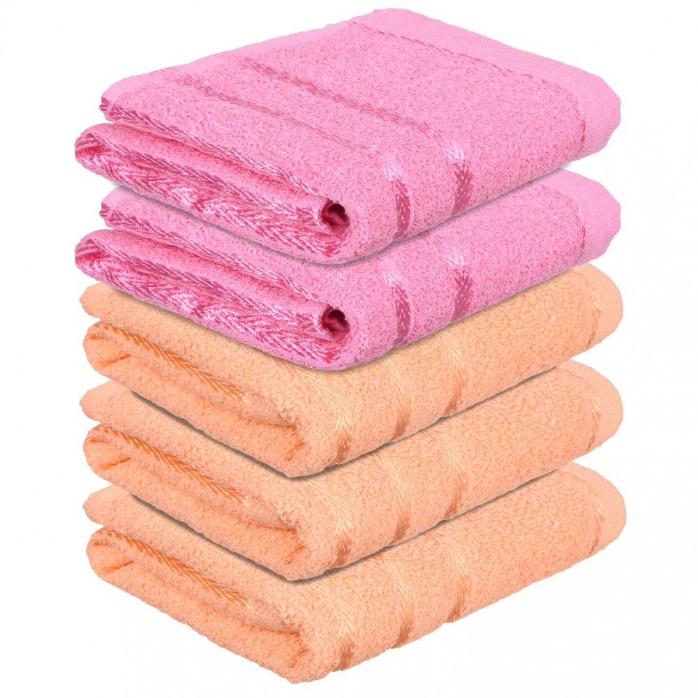 Kuber Industries Face Towel | Towels for Facewash | Towels for Gym | Facewash for Travel | Towels for Daily use | Workout Hand Towel | Lining Design | 14x21 Inch | Pack of 5 | Multi