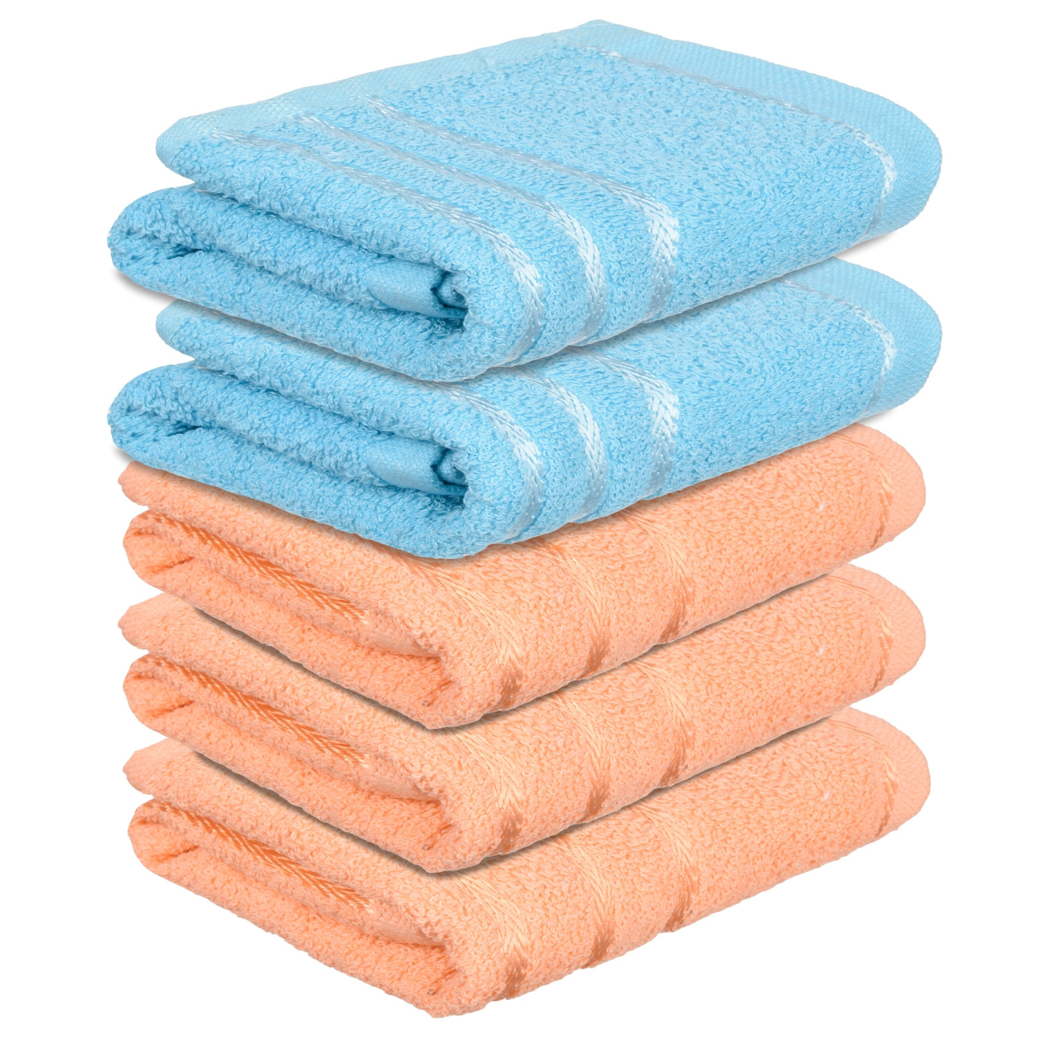 Kuber Industries Face Towel | Towels for Facewash | Towels for Gym | Facewash for Travel | Towels for Daily use | Workout Hand Towel | Lining Design | 14x21 Inch | Pack of 5 | Multi