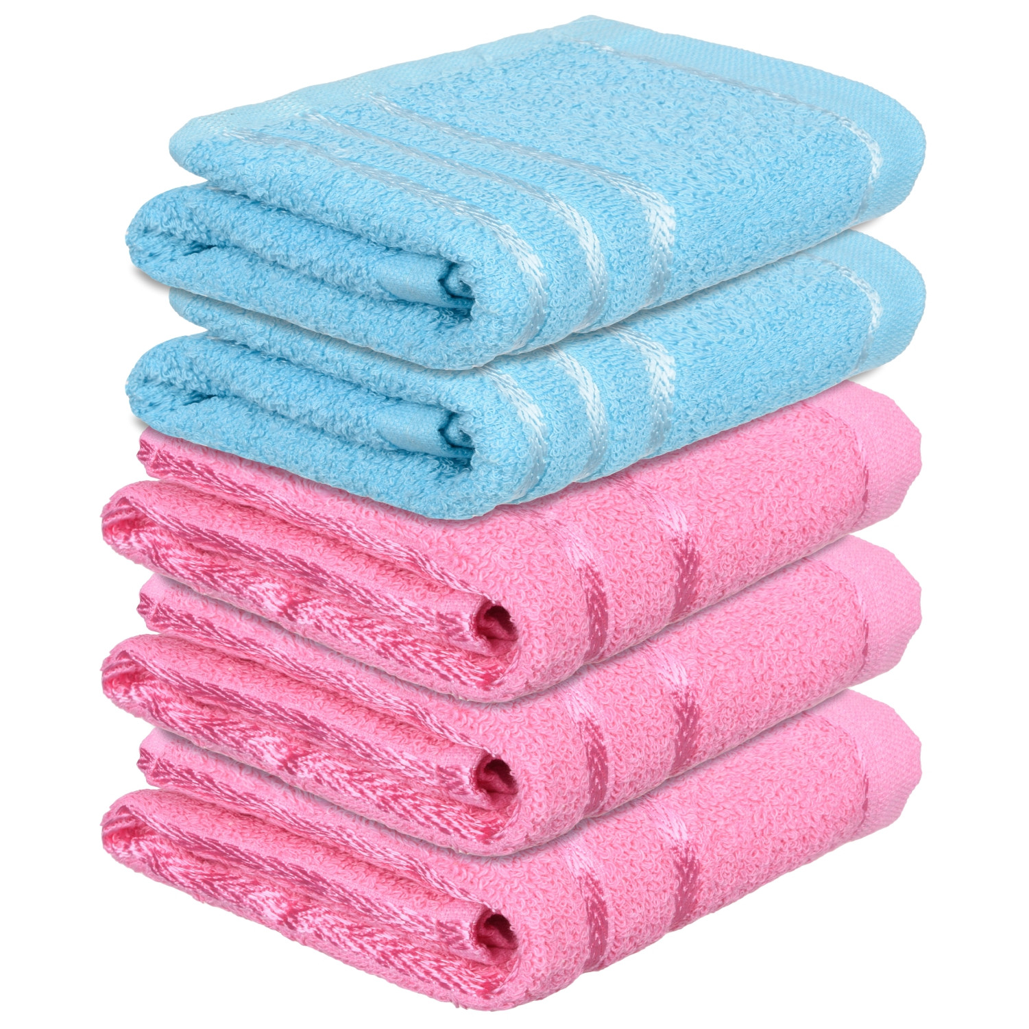 Kuber Industries Face Towel | Towels for Facewash | Towels for Gym | Facewash for Travel | Towels for Daily use | Workout Hand Towel | Lining Design | 14x21 Inch | Pack of 5 | Multi
