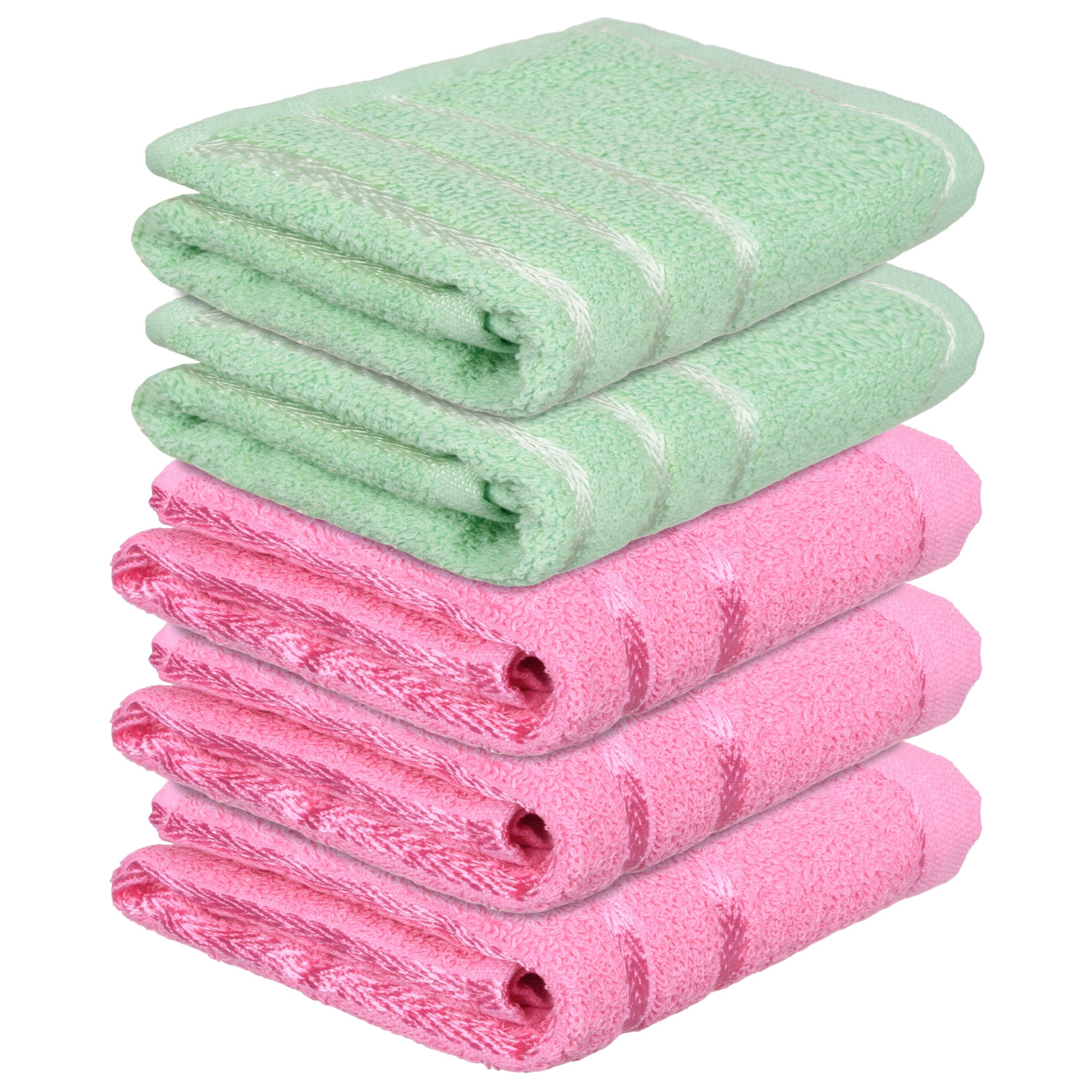 Kuber Industries Face Towel | Towels for Facewash | Towels for Gym | Facewash for Travel | Towels for Daily use | Workout Hand Towel | Lining Design | 14x21 Inch | Pack of 5 | Multi